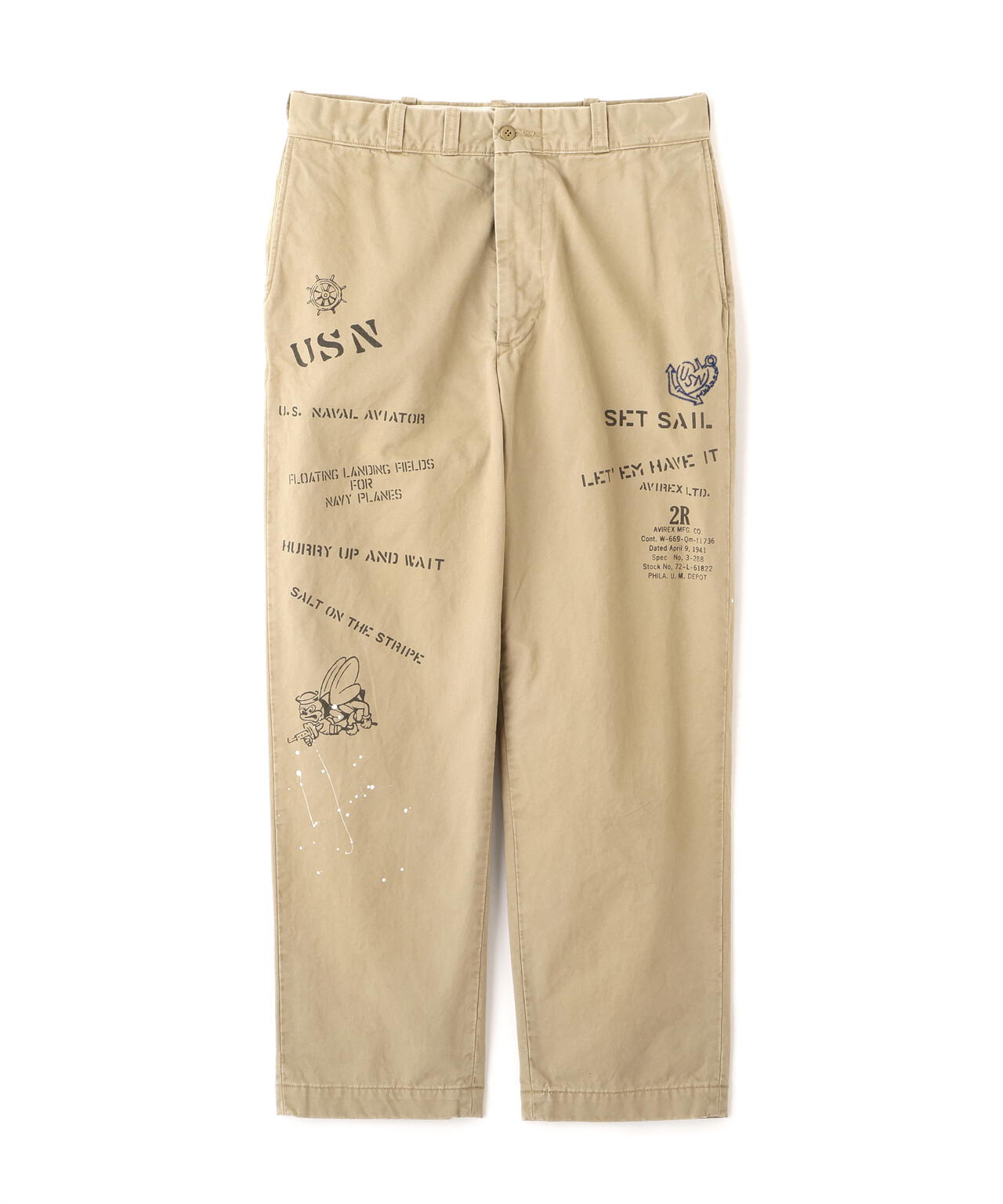 AGED LOOK STENCIL CHINO PANTS | AVIREX（アヴィレックス） ｜【公式