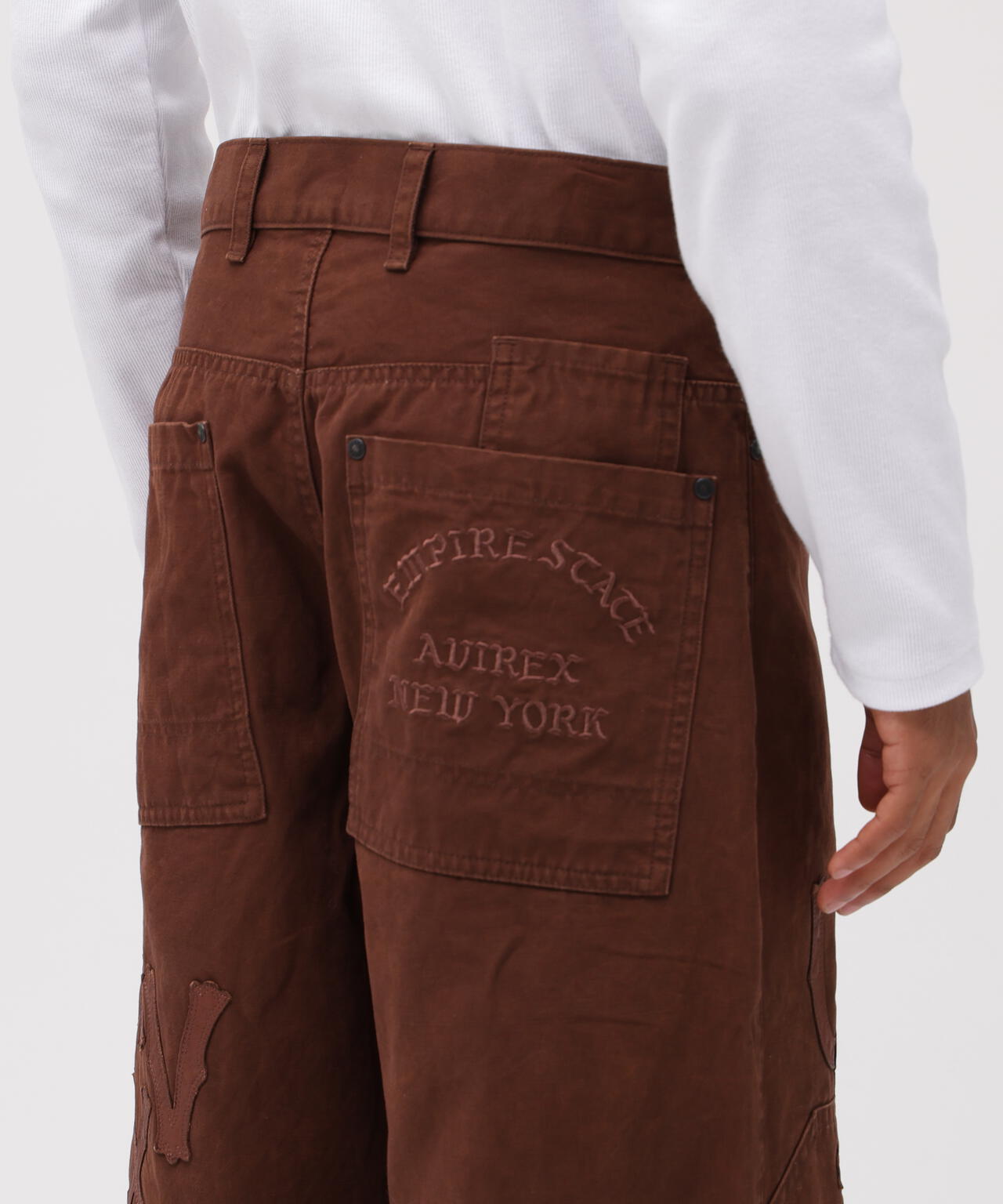 LEATHER PATCH DUCK DOUBLE KNEE PANTS | AVIREX
