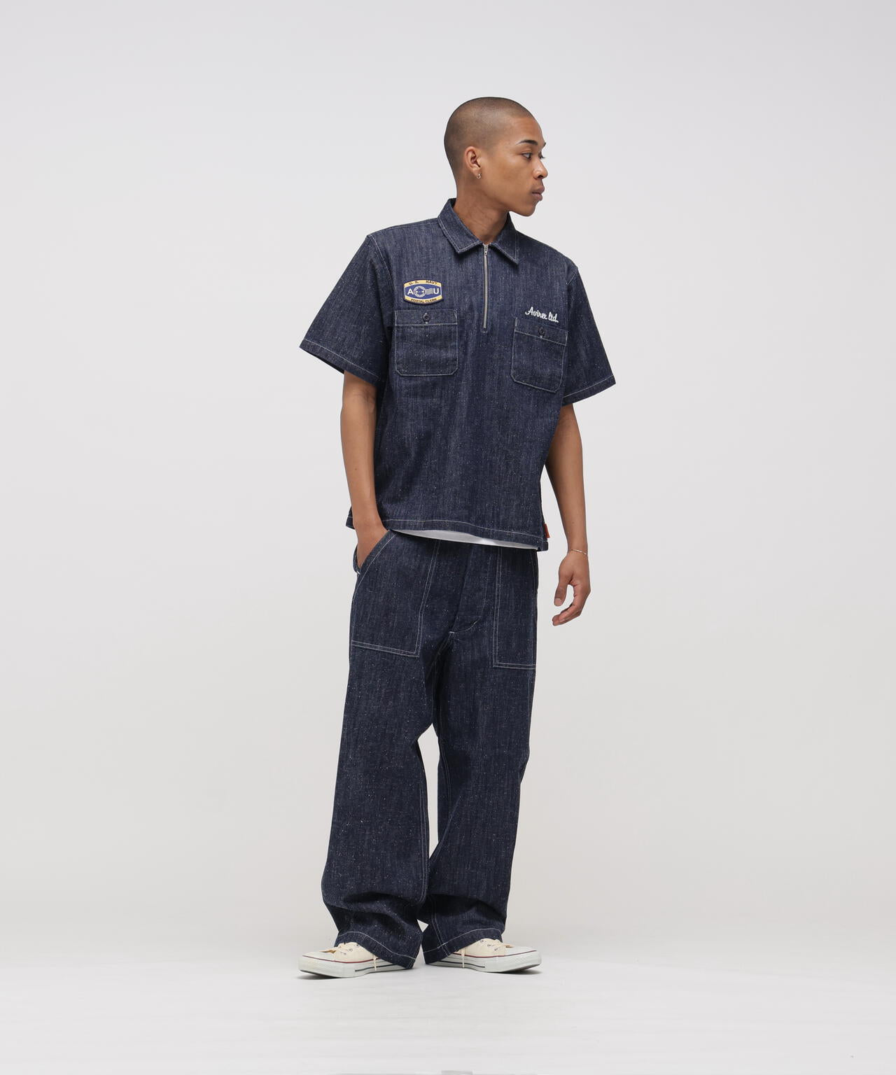 AVIREX × UNIVERSAL OVERALL》NAVY POSTAL DENIM PANTS | AVIREX