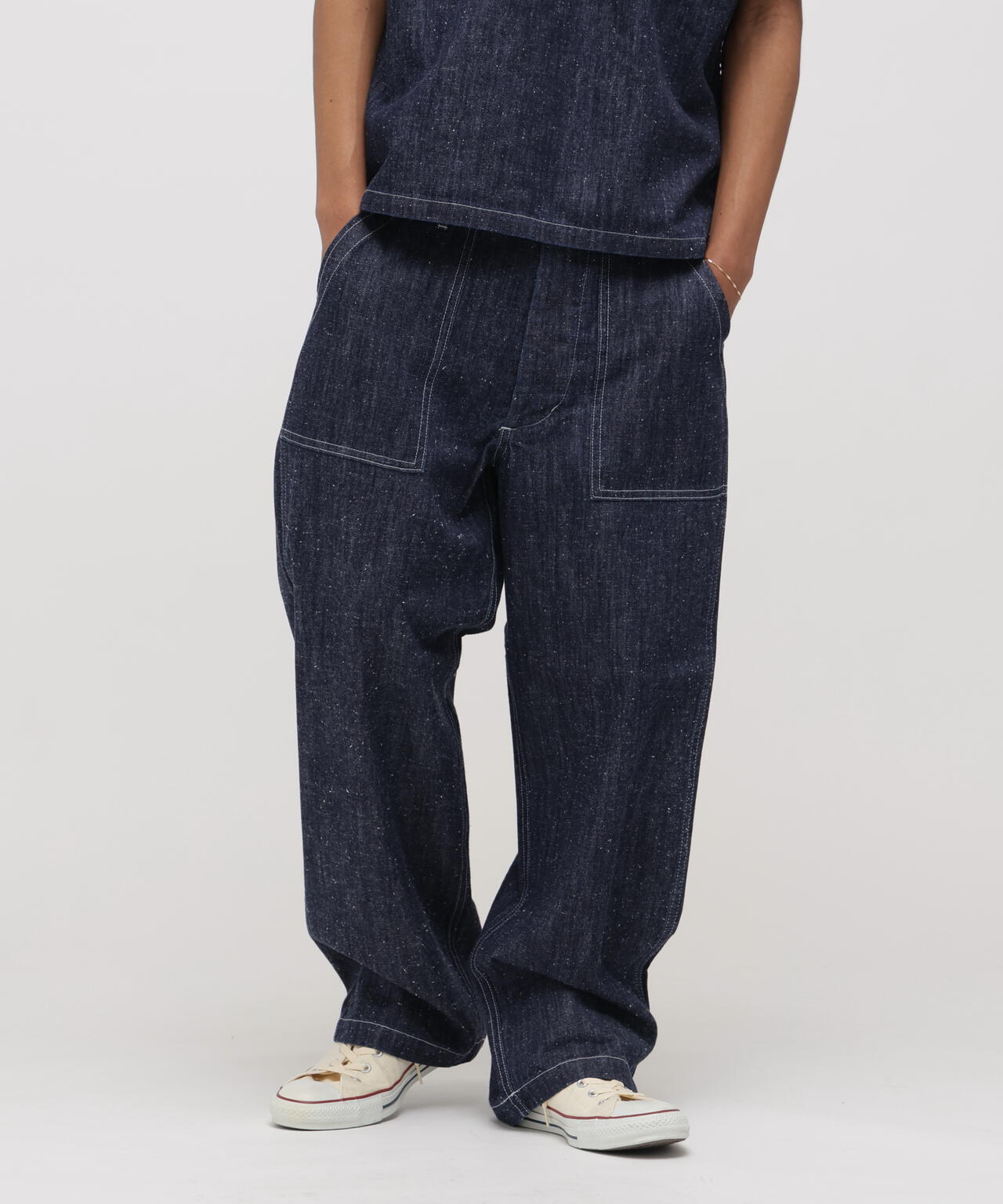 AVIREX × UNIVERSAL OVERALL》NAVY POSTAL DENIM PANTS | AVIREX