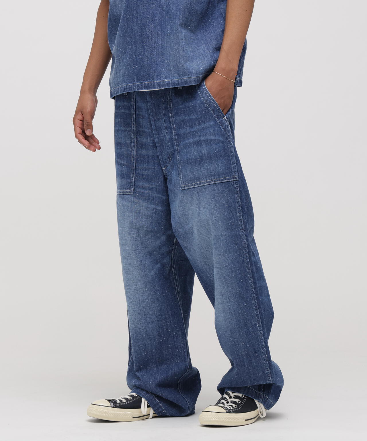 AVIREX × UNIVERSAL OVERALL》NAVY POSTAL DENIM PANTS | AVIREX