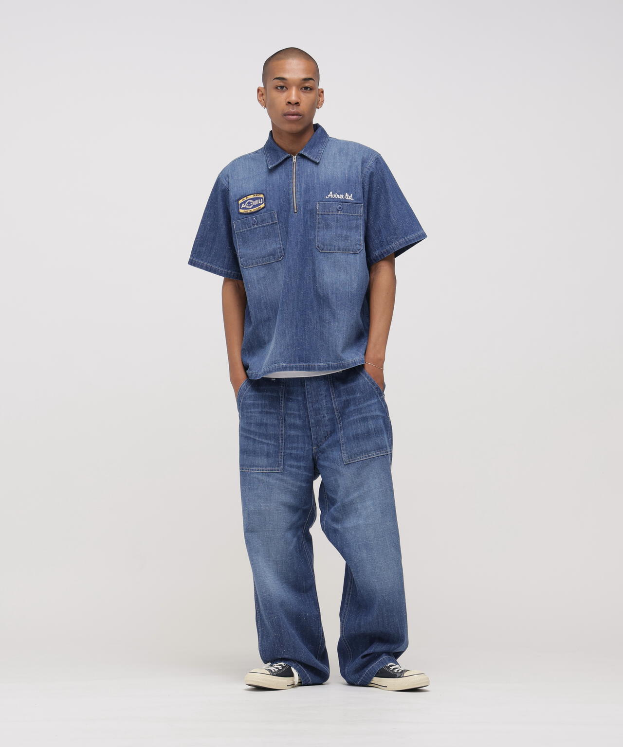 AVIREX × UNIVERSAL OVERALL》NAVY POSYAL DENIM PANTS | AVIREX 