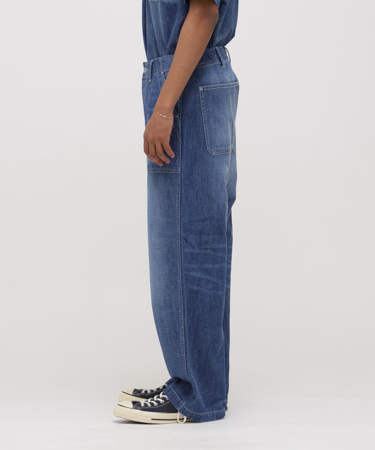 ⭐️AVIREX デニムオーバーオール　size M⭐️ AVIREX × UNIVERSAL OVERALL》NAVY POSTAL DENIM PANTS | AVIREX