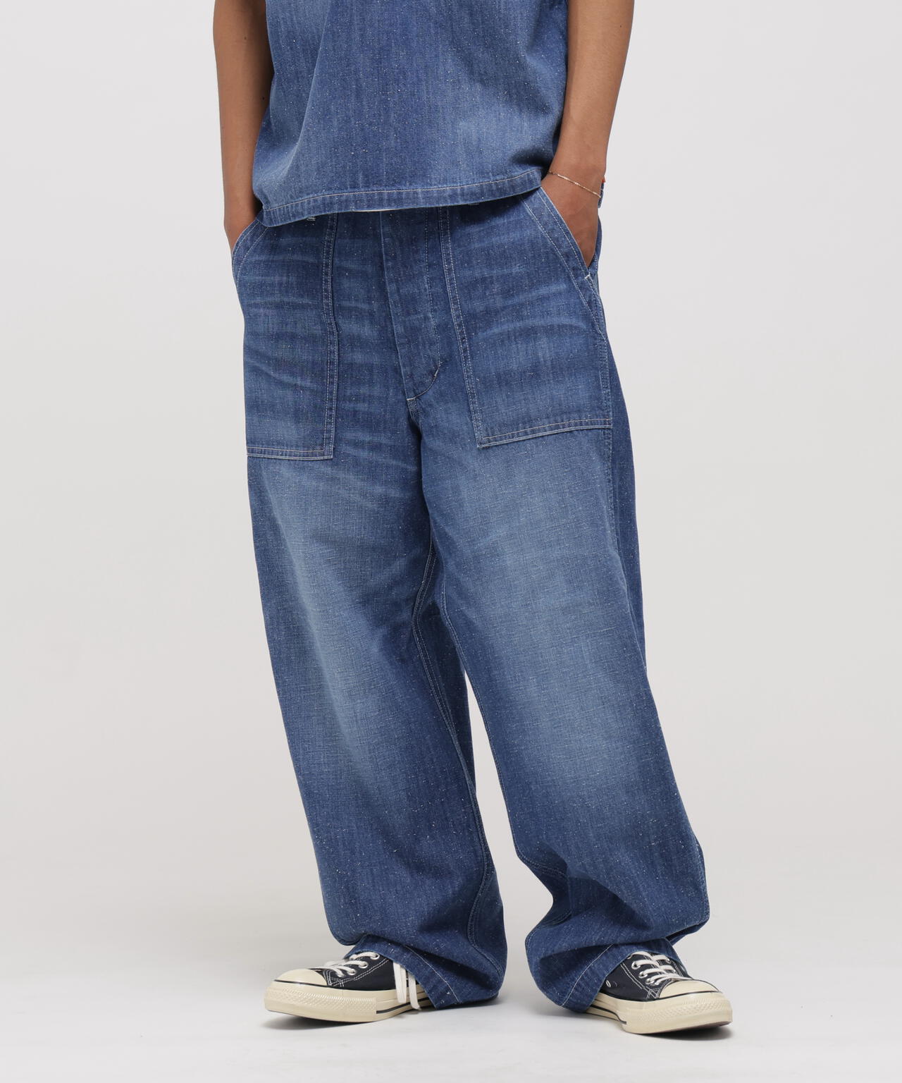 AVIREX × UNIVERSAL OVERALL》NAVY POSTAL DENIM PANTS | AVIREX