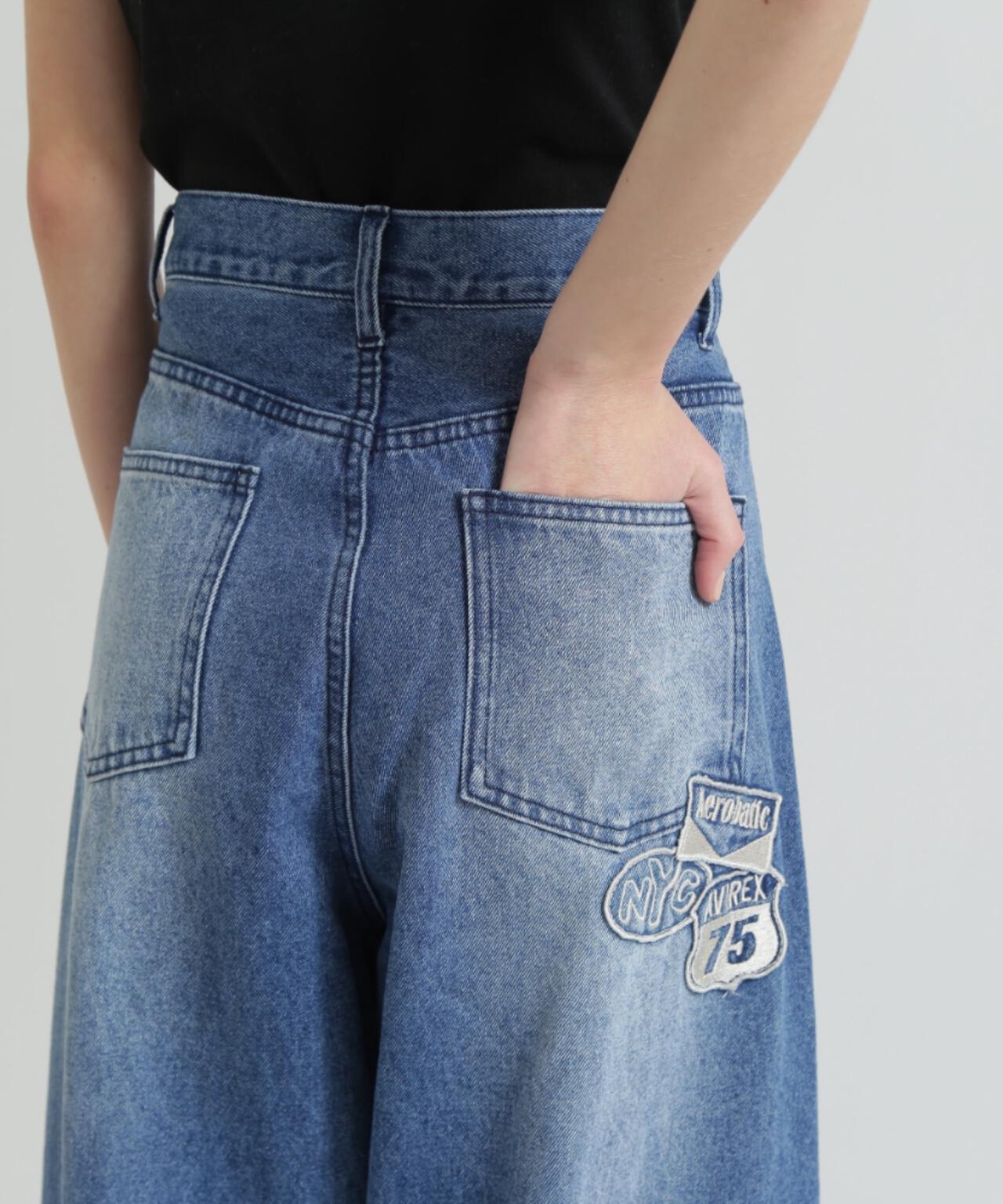 WAPPEN BARREL LEG DENIM PANTS