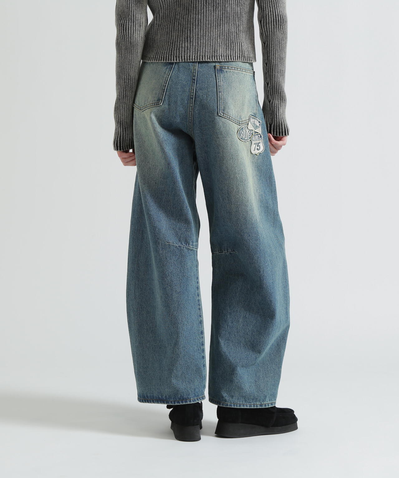 WAPPEN BARREL LEG DENIM PANTS