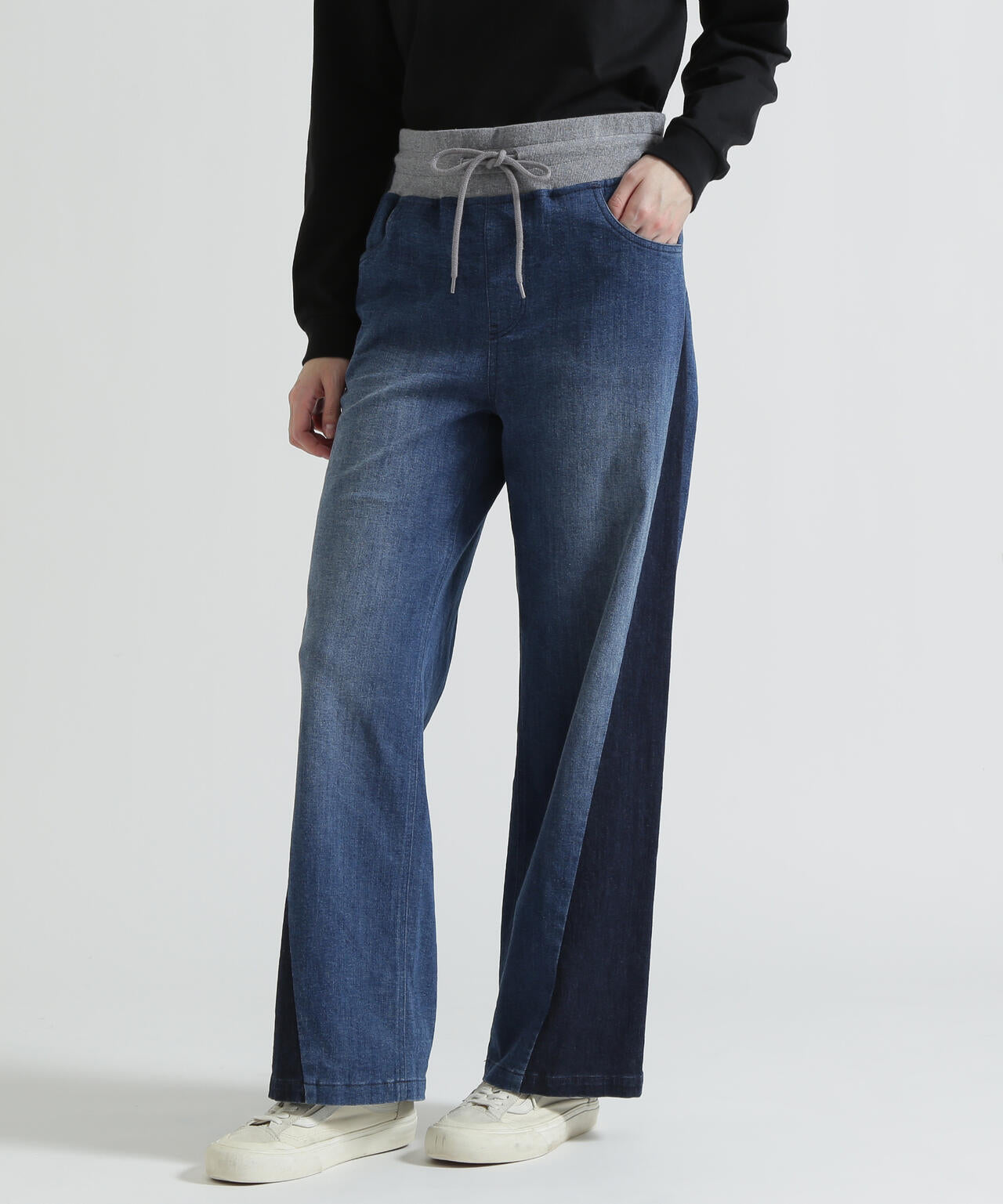 WAIST RIB COLOR BLOCKED DENIM PANTS | AVIREX（アヴィレックス