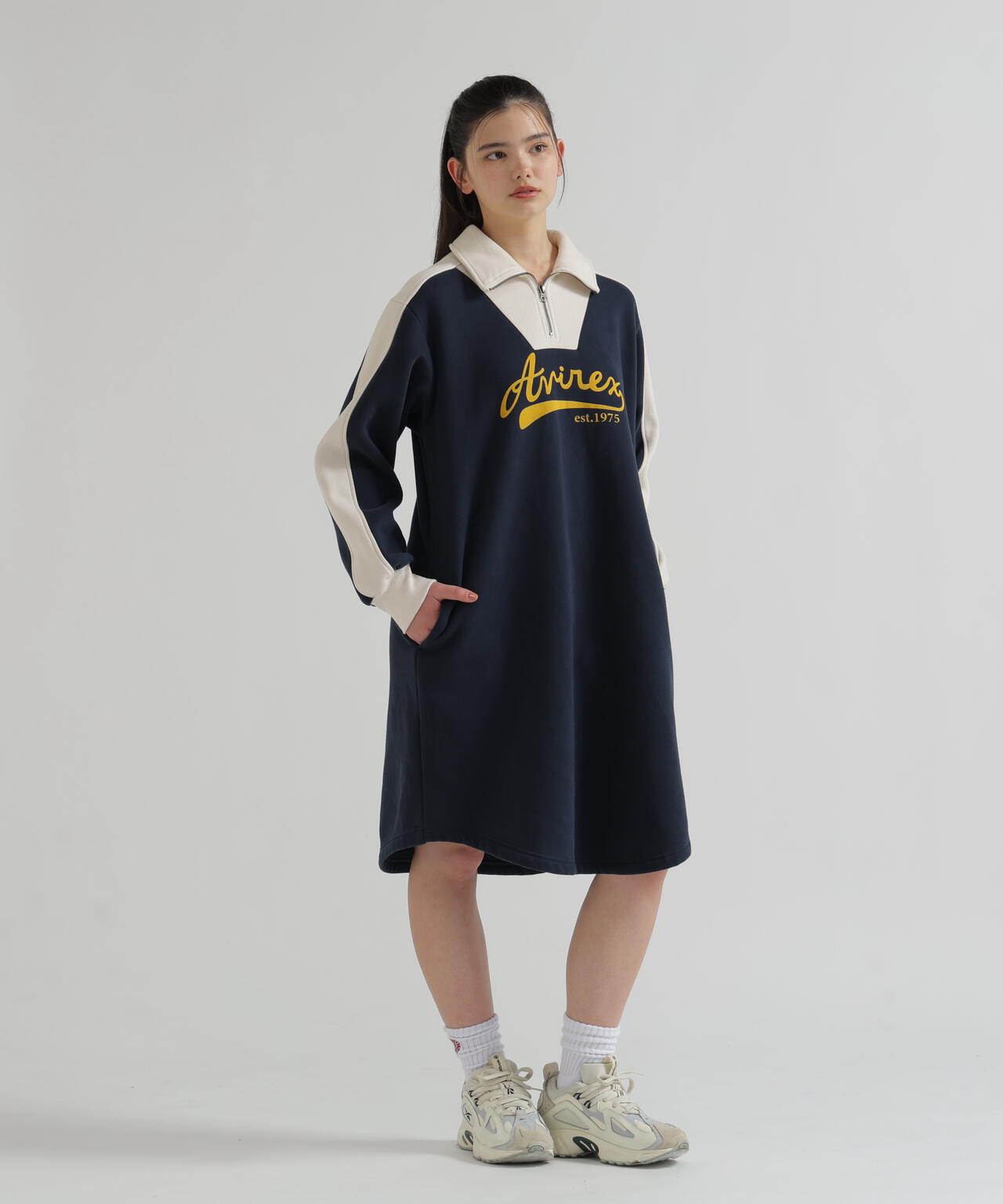 BI-COLOR FLEECE LINED DRESS | AVIREX（アヴィレックス） ｜【公式