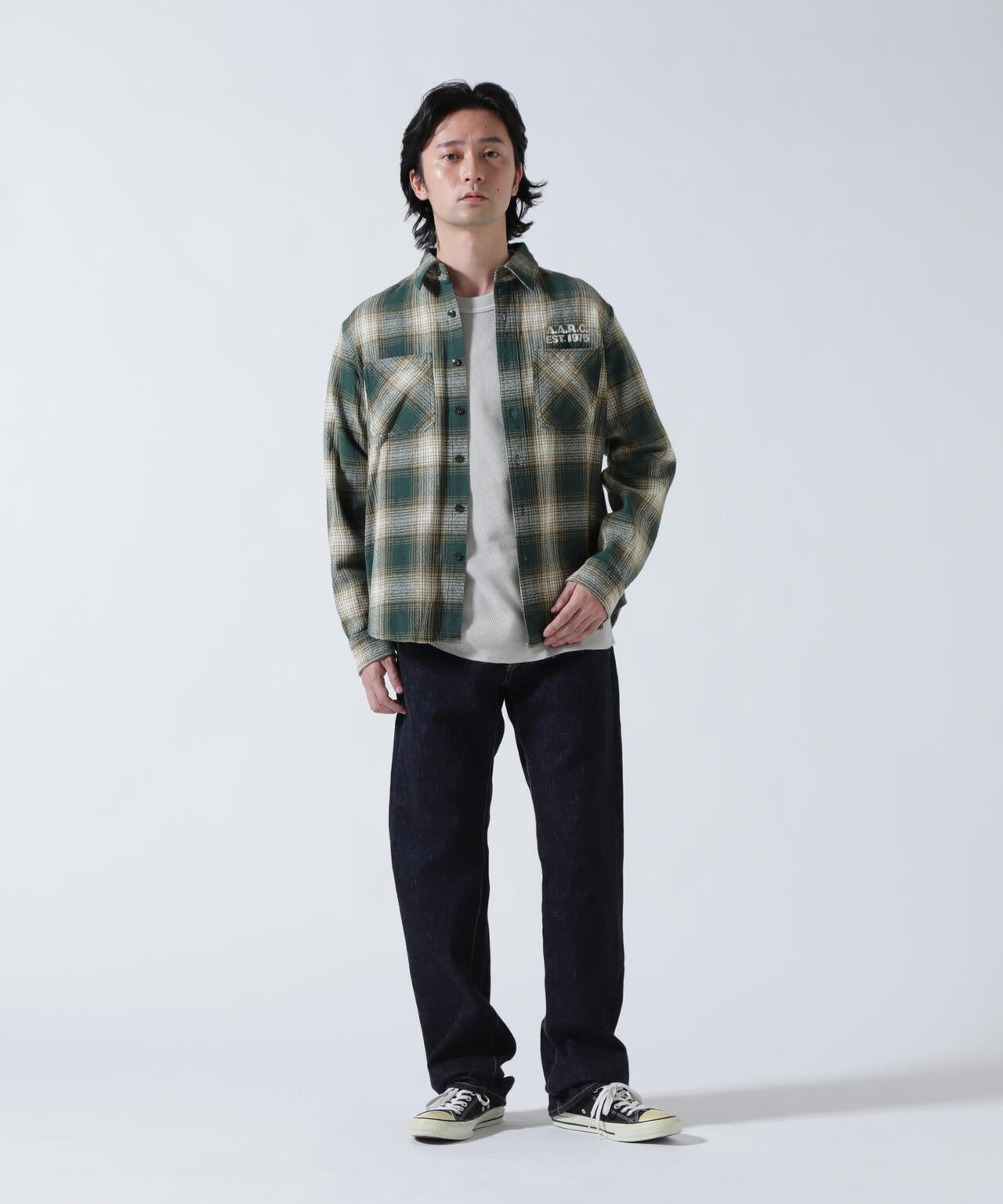 《A.A.R.C》OMBRE CHECK EMB SHIRT