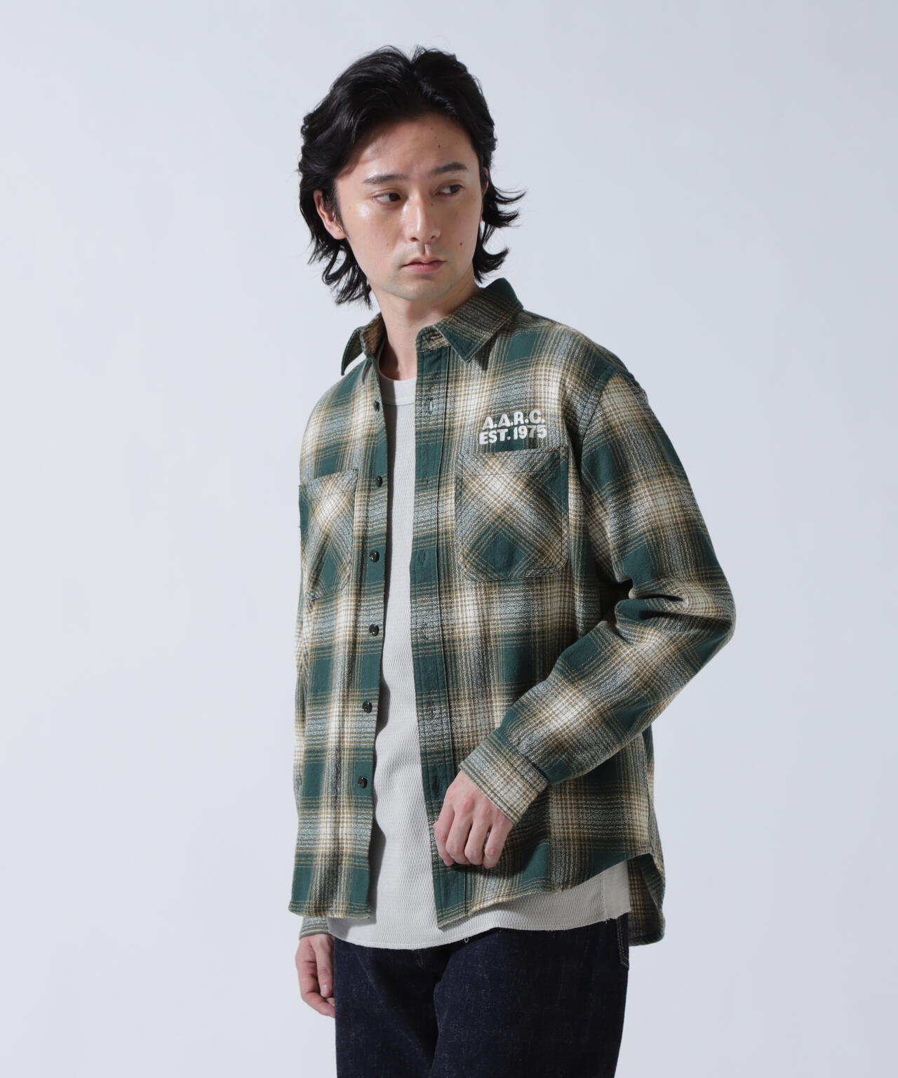 《A.A.R.C》OMBRE CHECK EMB SHIRT