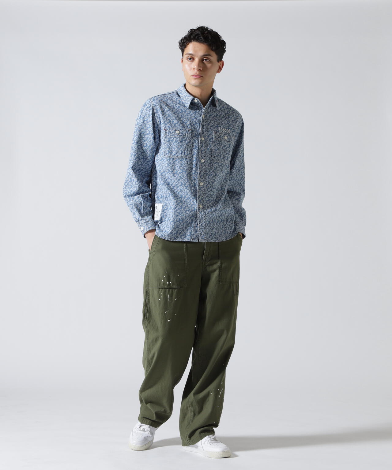 FLORAL PATTERN DENIM WORK L/S SHIRT | AVIREX（アヴィレックス