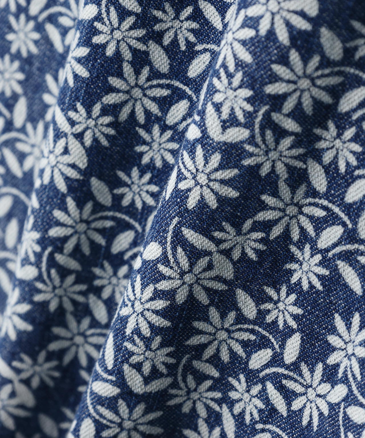 FLORAL PATTERN DENIM WORK L/S SHIRT
