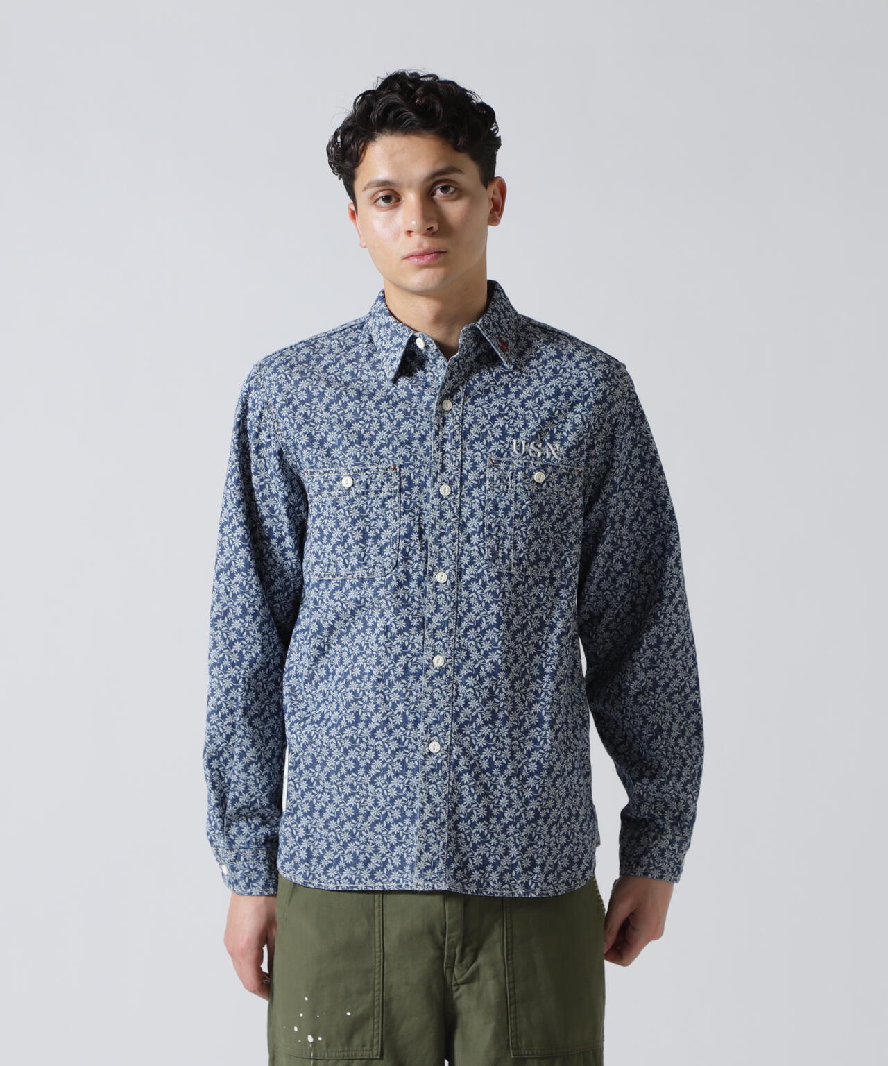 FLORAL PATTERN DENIM WORK L/S SHIRT | AVIREX（アヴィレックス