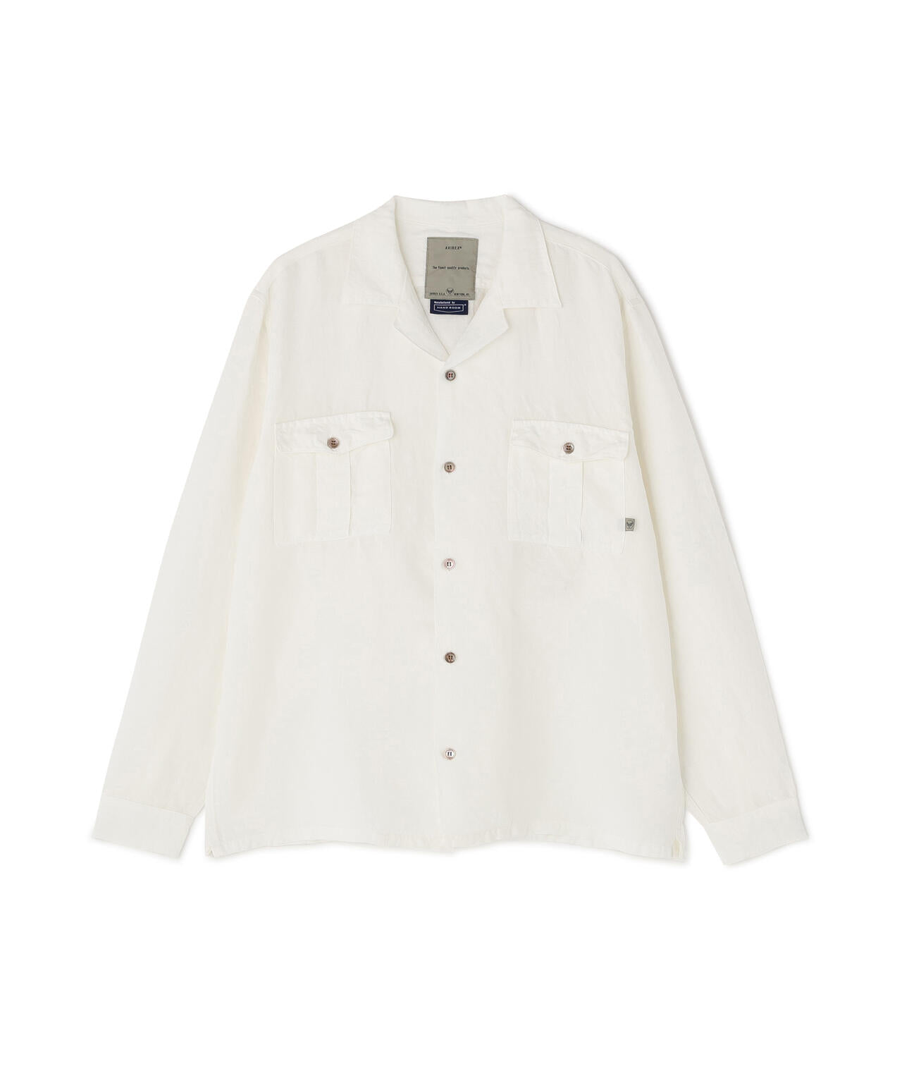 Babylclub トップス 白 ☆TFQP by HANDROOM OPEN COLLAR SHIRT ”WHITE” | AVIREX