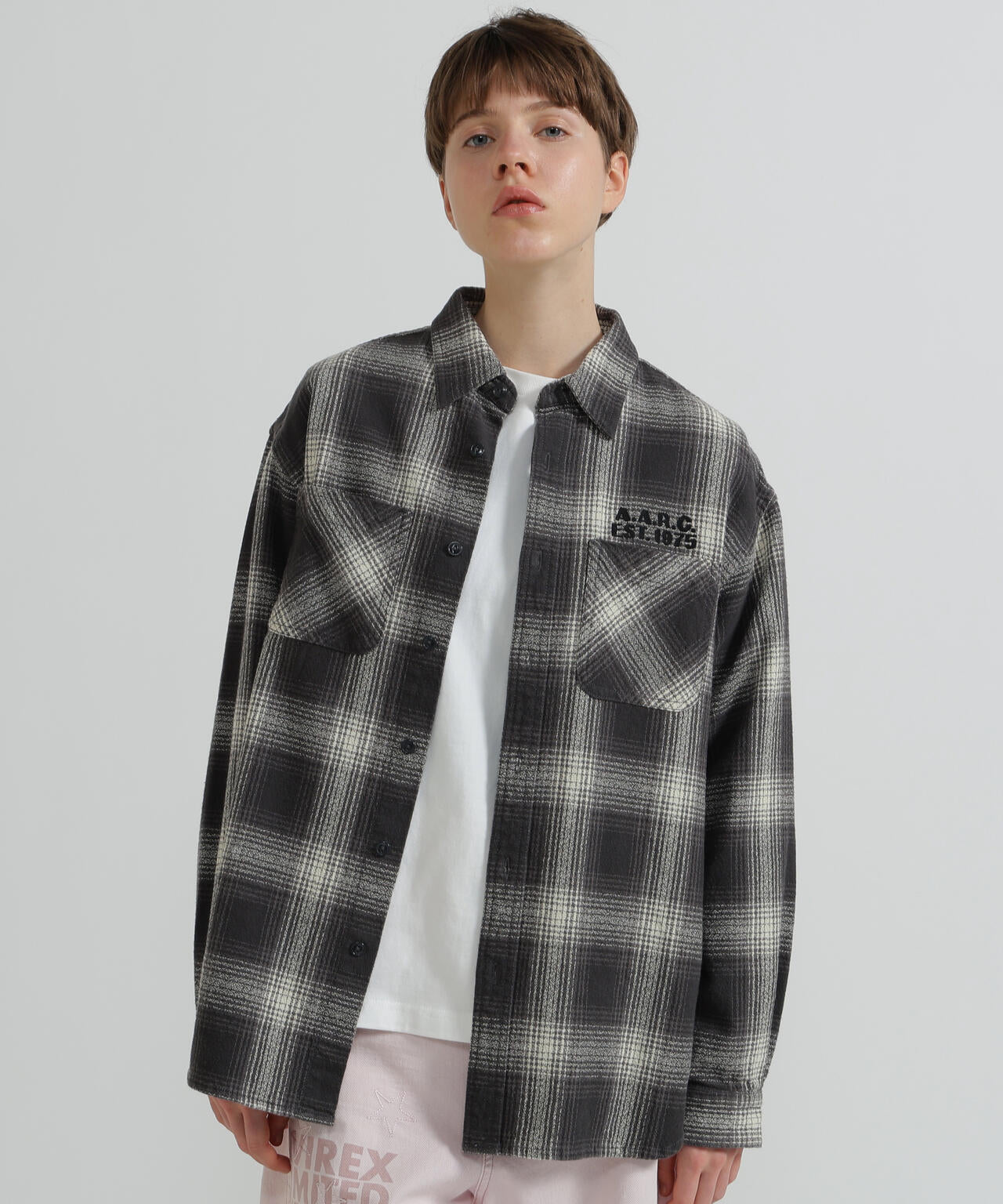 <WOMAN>OMBRE CHECK SHIRT