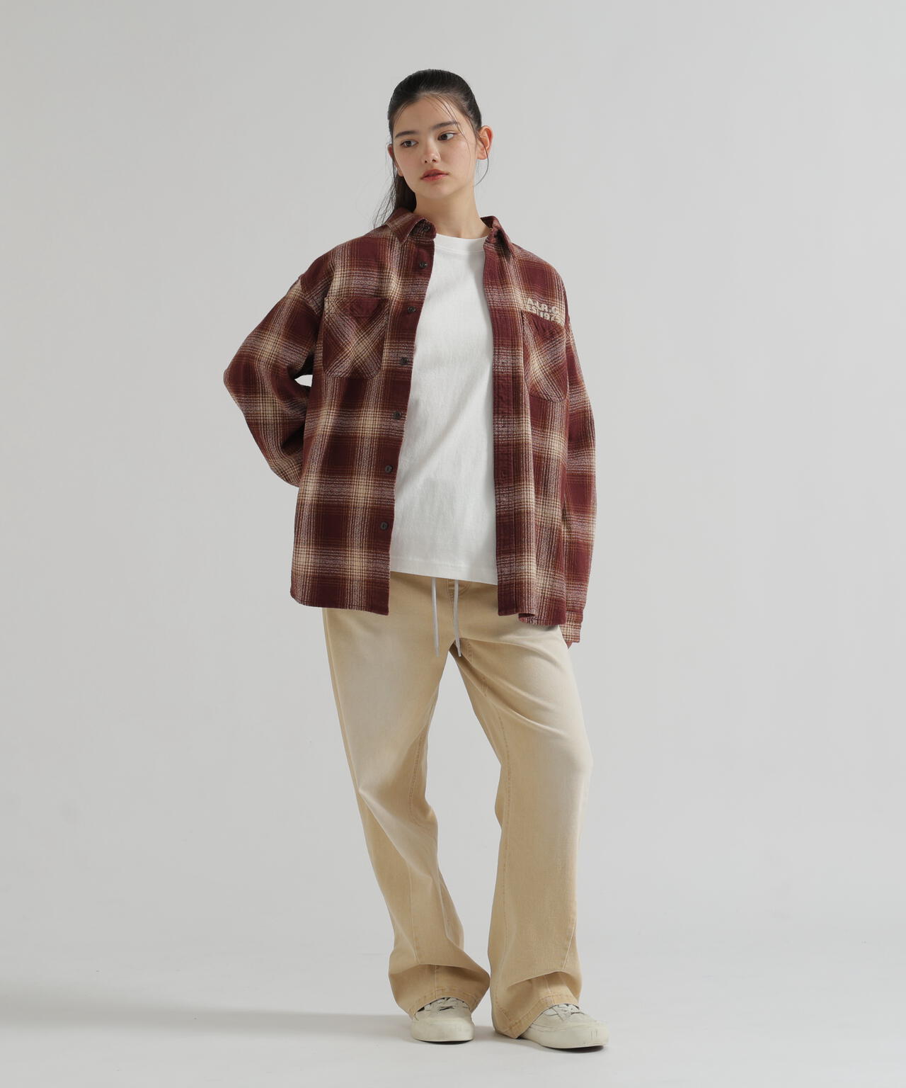 <WOMAN>OMBRE CHECK SHIRT