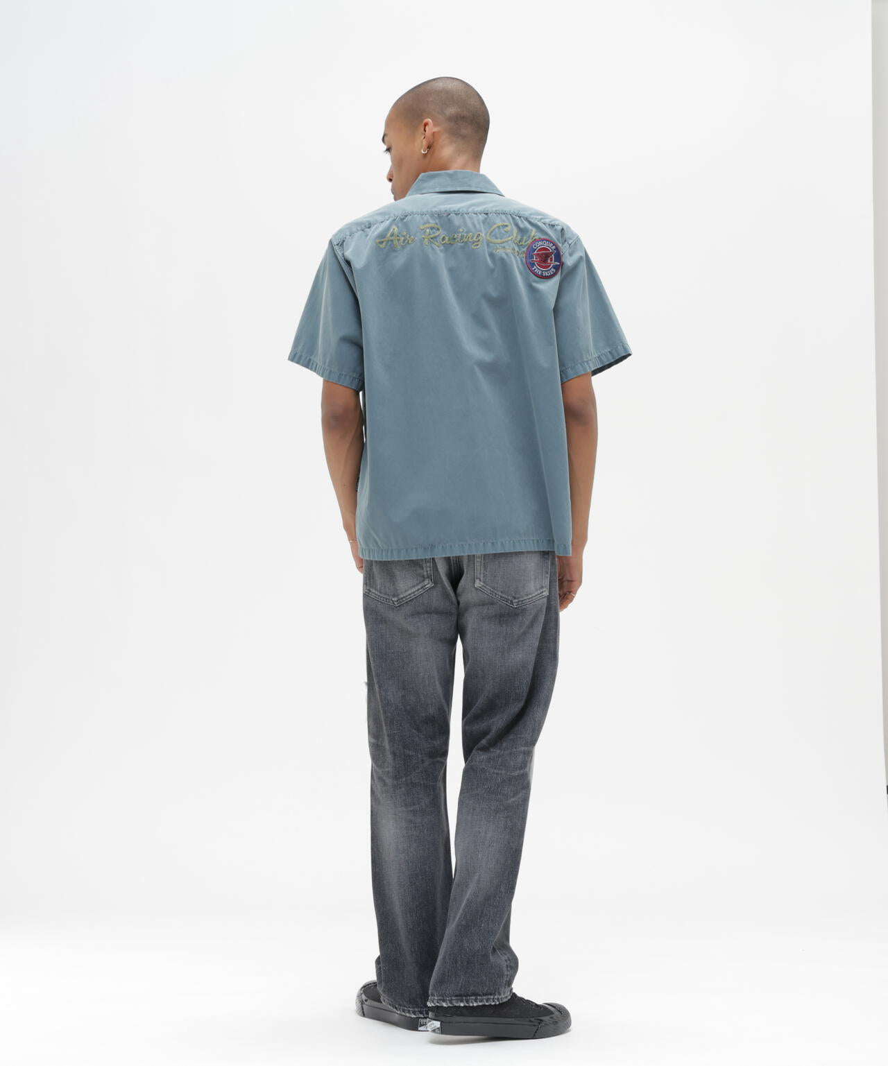 《A.A.R.C》FADED PATCHED S/S ZIP WORK SHIRT