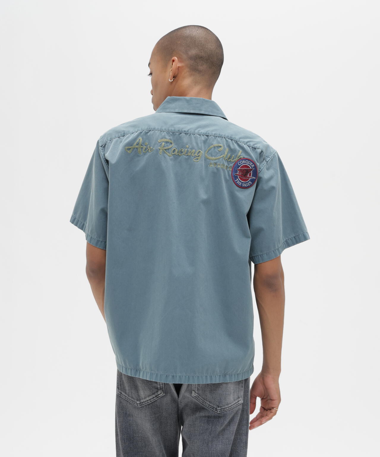 《A.A.R.C》FADED PATCHED S/S ZIP WORK SHIRT