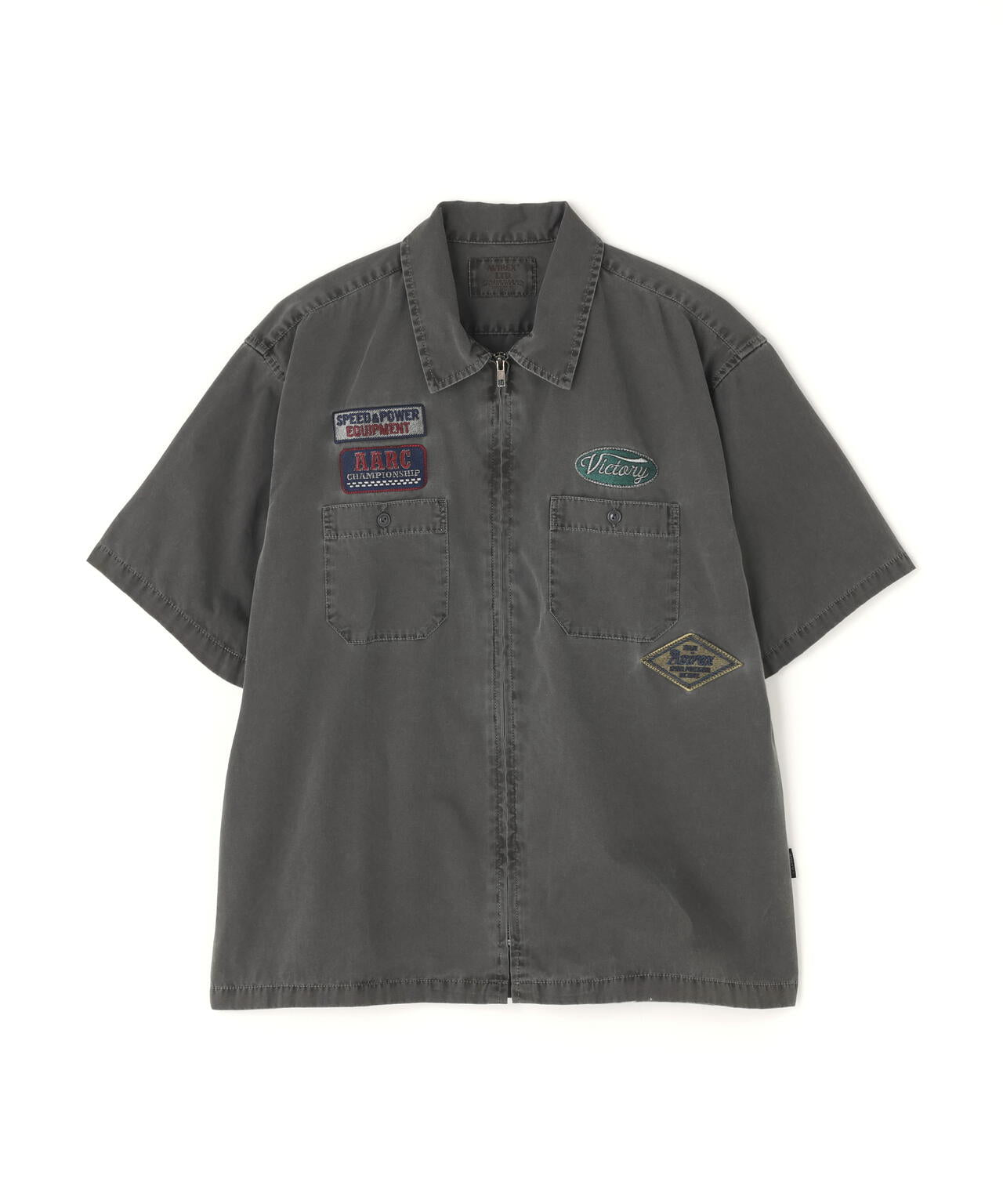 A.A.R.C》FADED PATCHED S/S ZIP WORK SHIRT | AVIREX（アヴィレックス