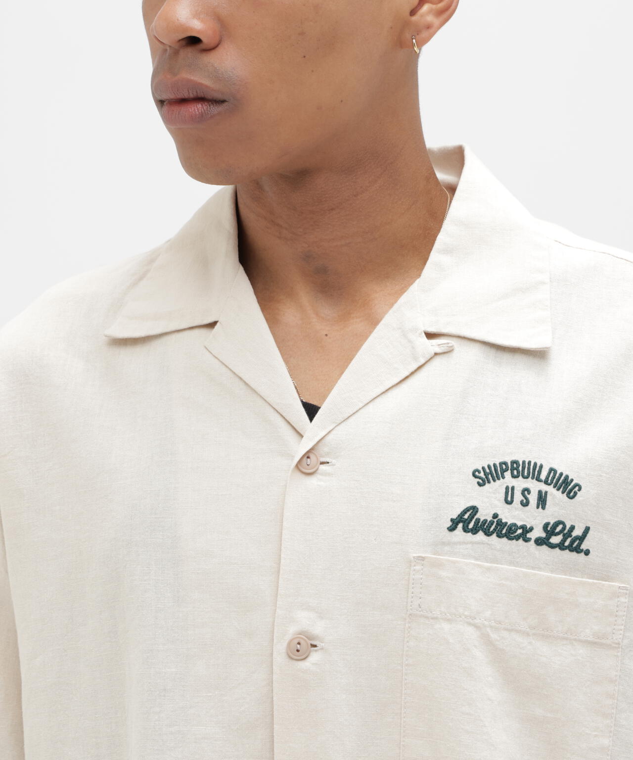 LINEN-COTTON S/S SHIRT ”Brooklyn” | AVIREX（アヴィレックス