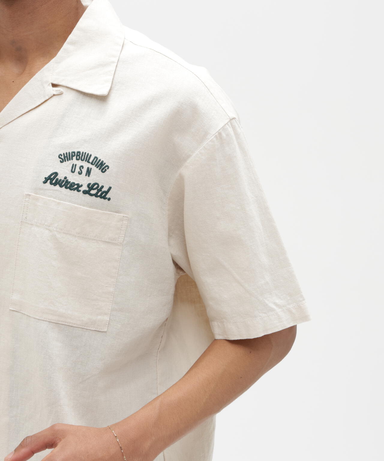 LINEN-COTTON S/S SHIRT ”Brooklyn” | AVIREX（アヴィレックス