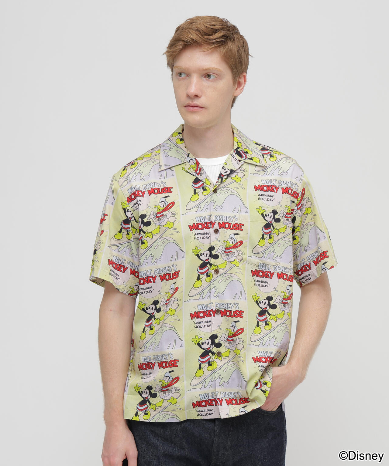 《Disney Collection》”UKULELE” ALOHA SHIRT / MICKEY MOUSE