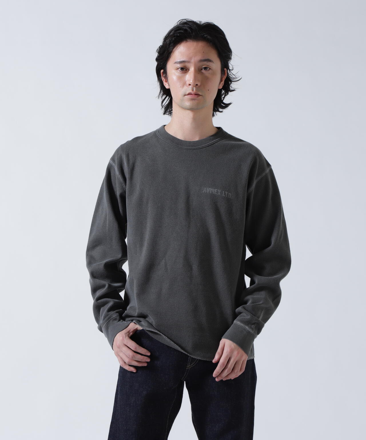 STENCIL HONEYCOMB WAFFLE L/S T-SHIRT | AVIREX（アヴィレックス
