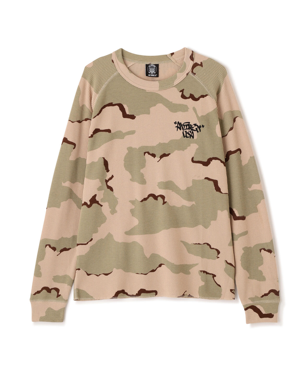 直営店限定》MINI WAFFLE CAMO RAGLAN L/S T-SHIRT | AVIREX