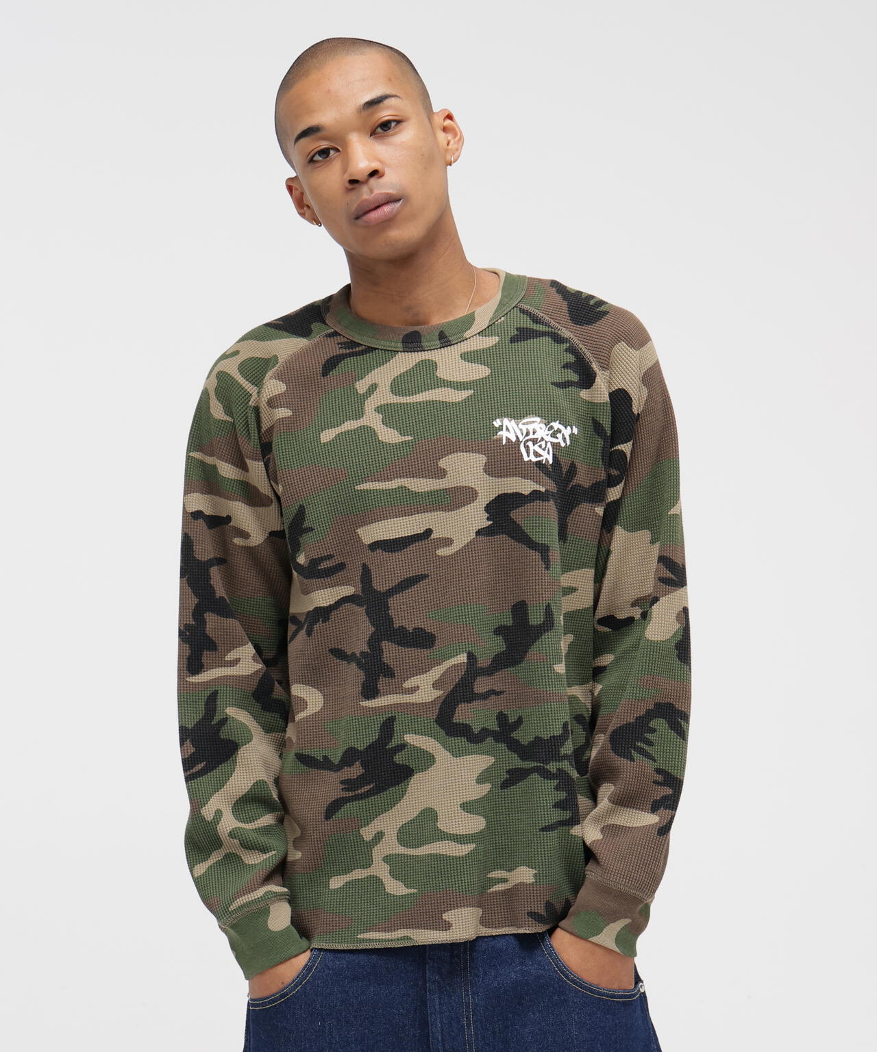 直営店限定》MINI WAFFLE CAMO RAGLAN L/S T-SHIRT | AVIREX