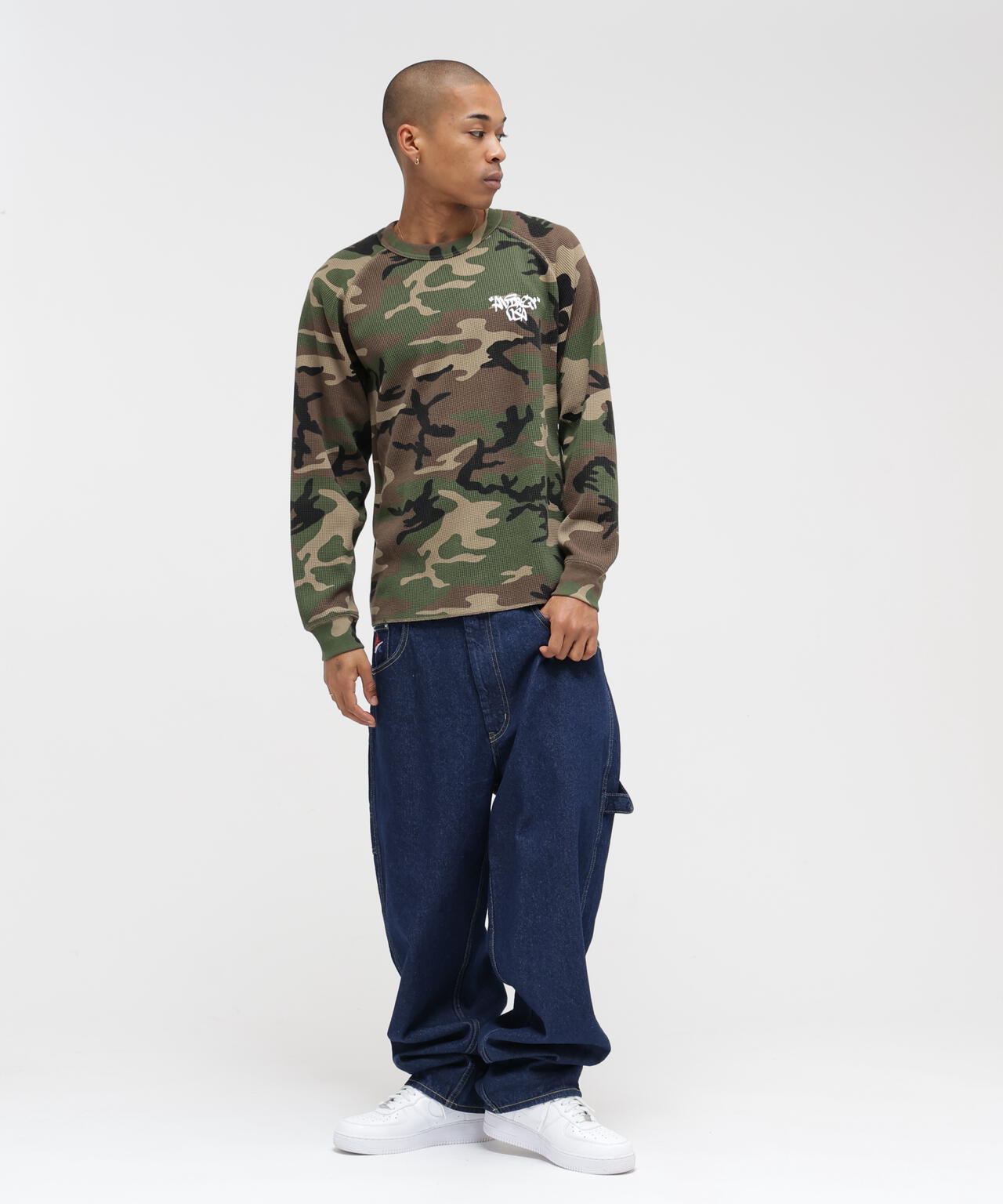 直営店限定》MINI WAFFLE CAMO RAGLAN L/S T-SHIRT | AVIREX