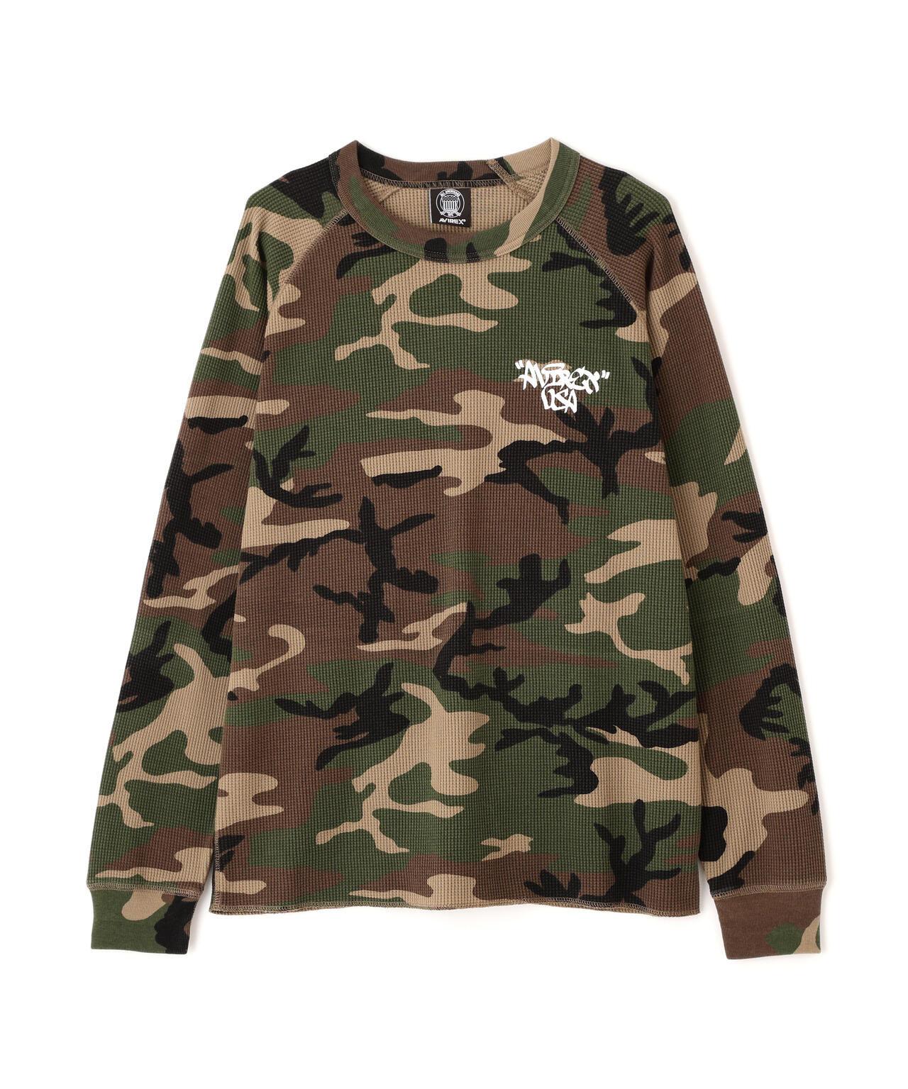 直営店限定》MINI WAFFLE CAMO RAGLAN L/S T-SHIRT | AVIREX