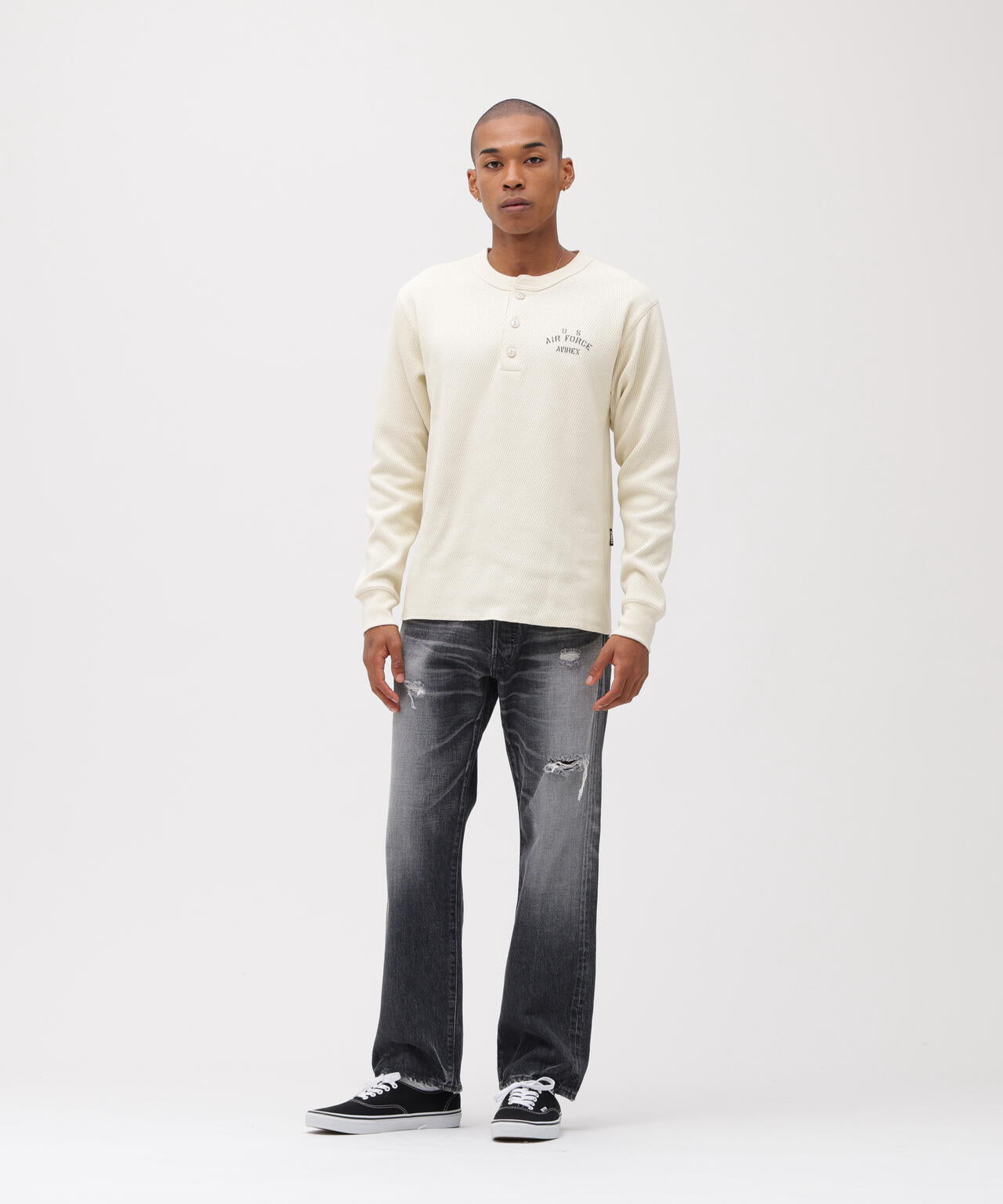 直営店限定》HONEYCOMB HENRY NECK L/S T-SHIRT | AVIREX