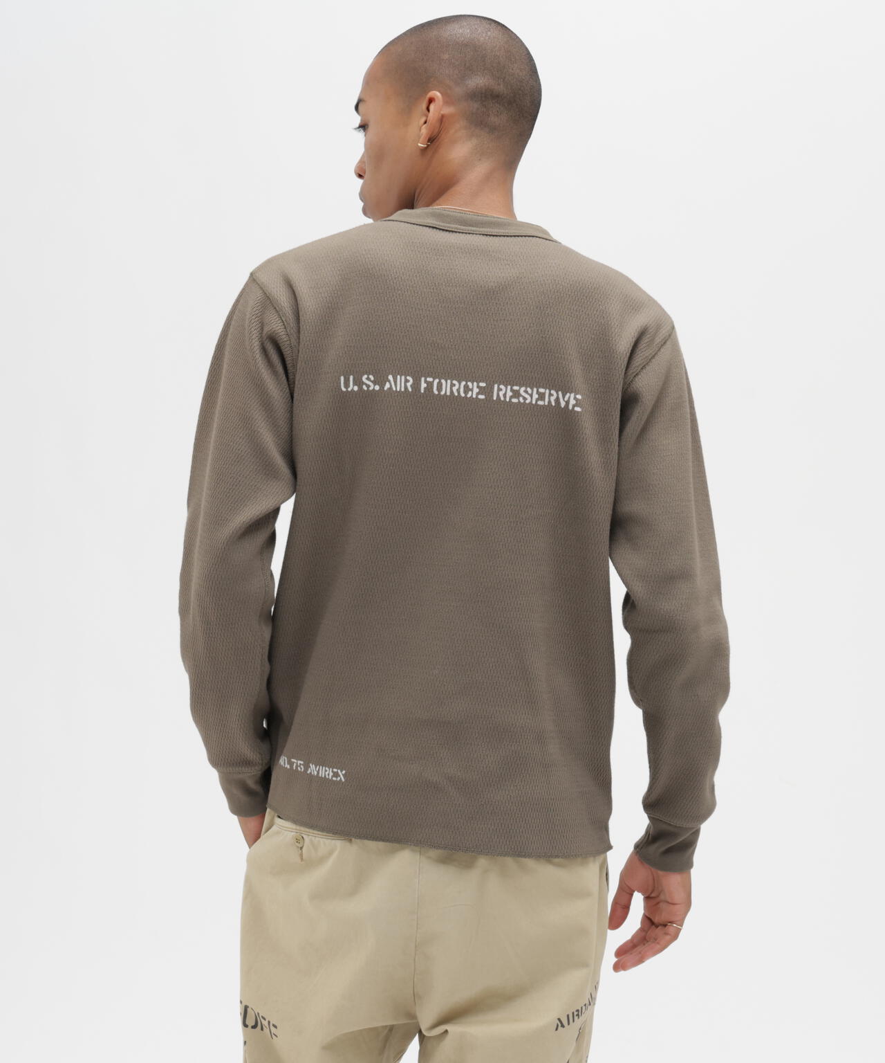 WEB&DEPOT限定》STENCIL HONEYCOMB HENRY NECK L/S T-SHIRT | AVIREX