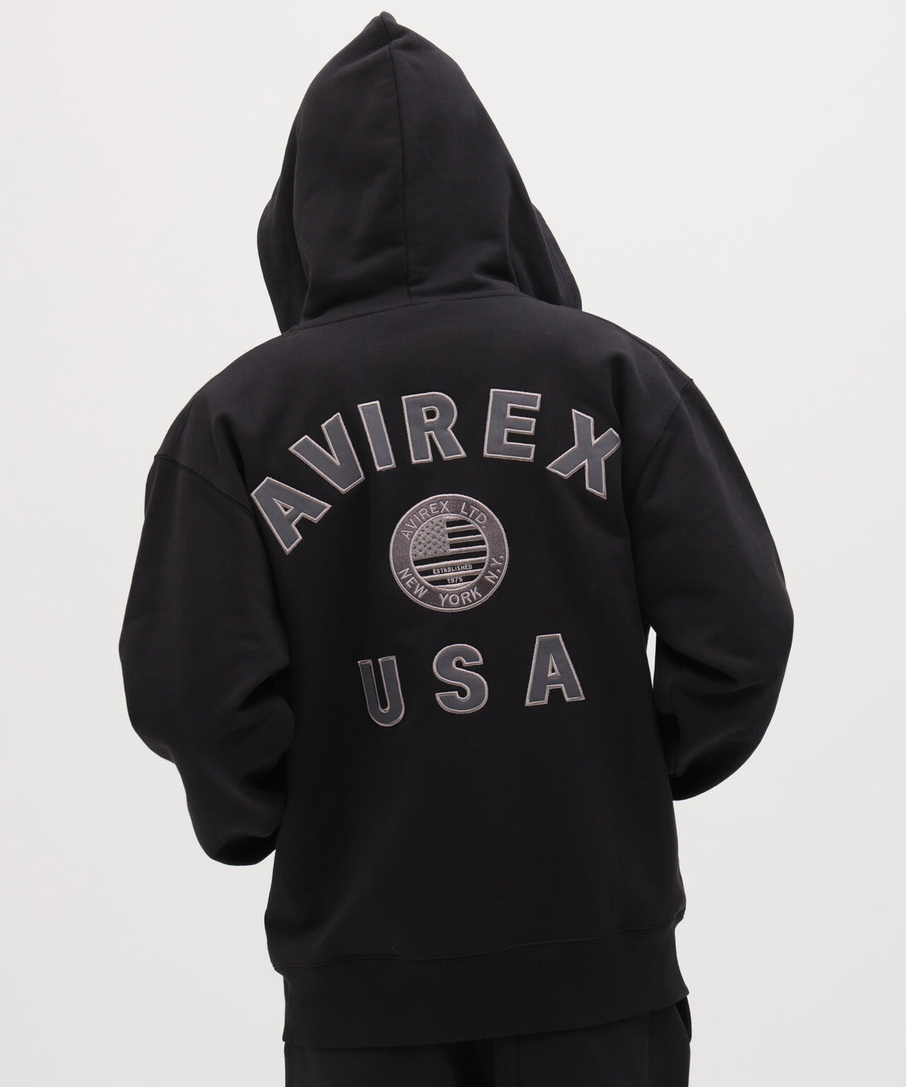AVIREX ジップパーカー ブラック 2XL AVIREX（アヴィレックス） パーカー 「CROSSOVER」CUSTOM ZIP PARKA