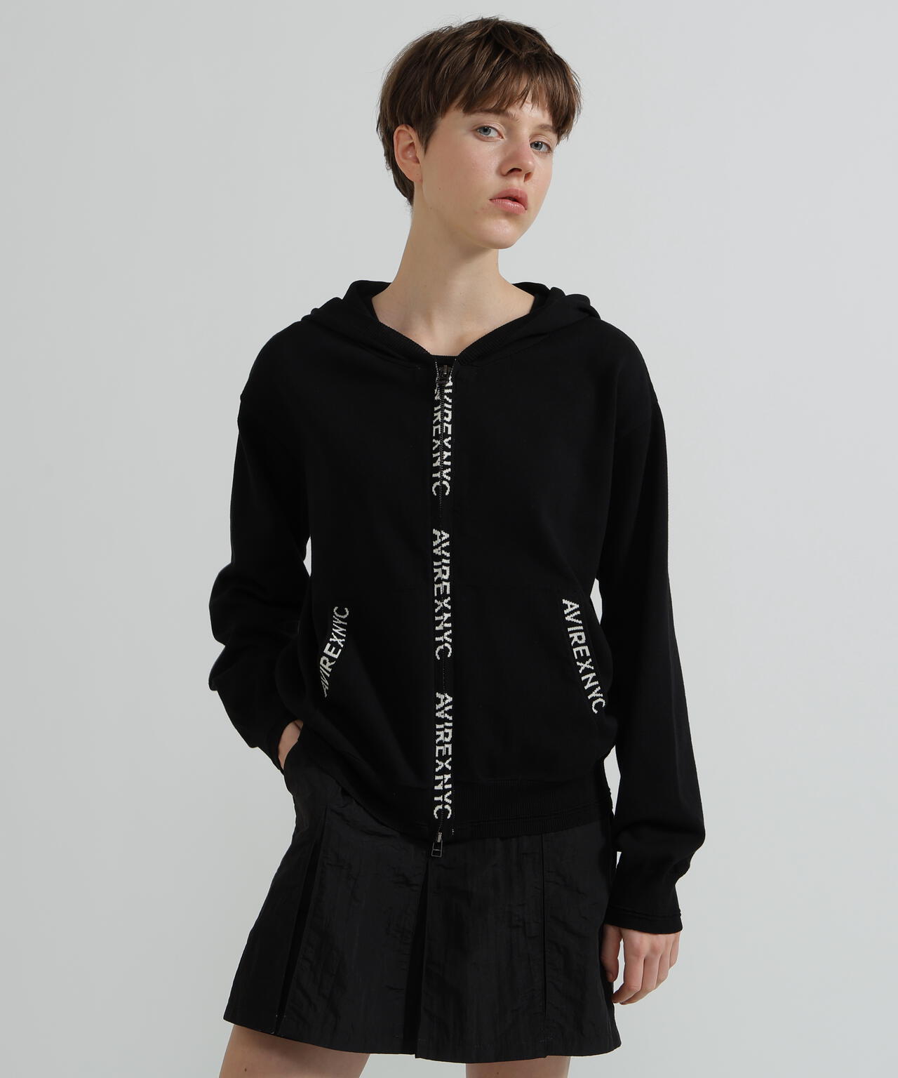 WOMAN》SWEAT LOOK KNIT HOODIE | AVIREX（アヴィレックス） ｜【公式