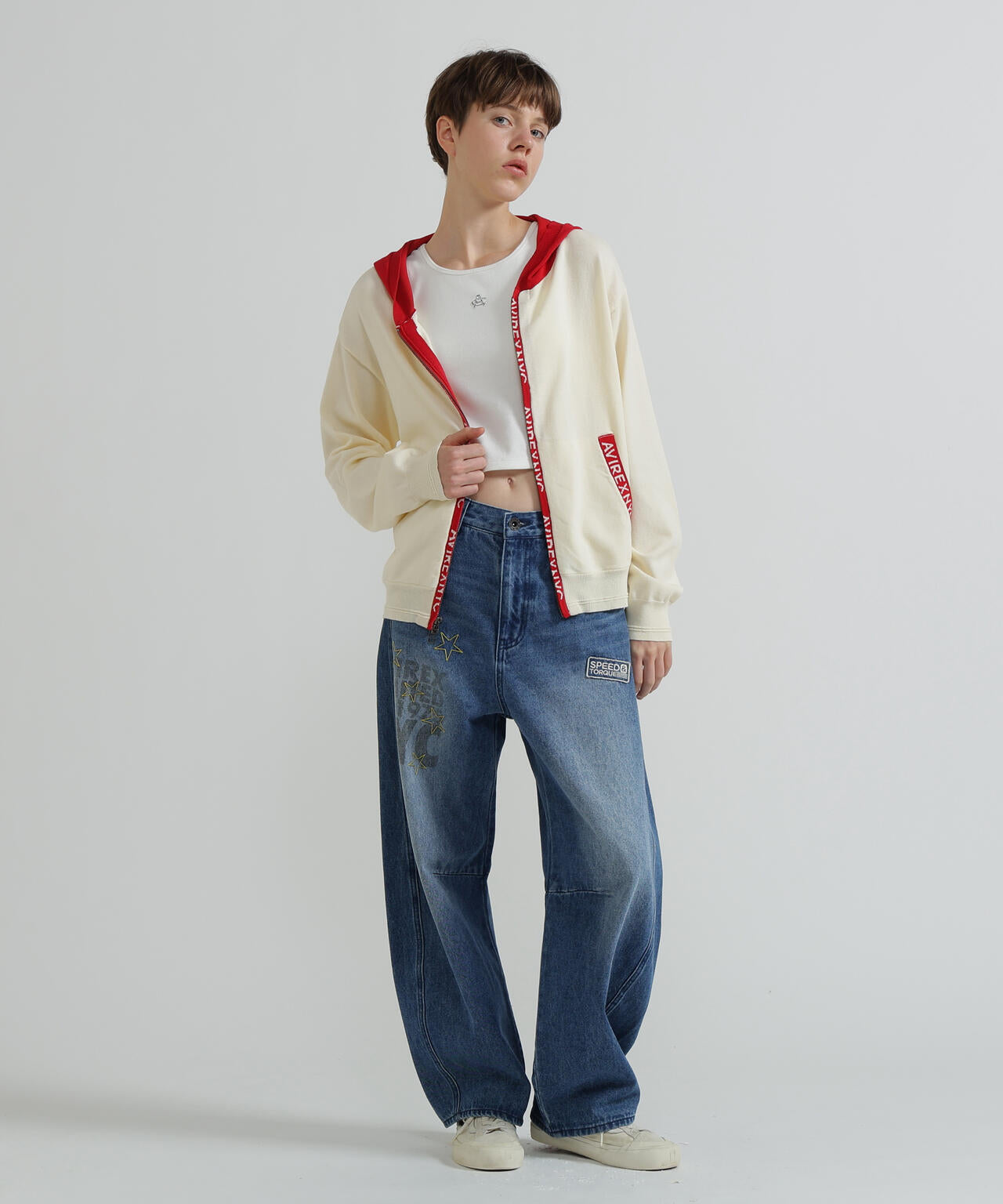 《WOMAN》SWEAT LOOK KNIT HOODIE