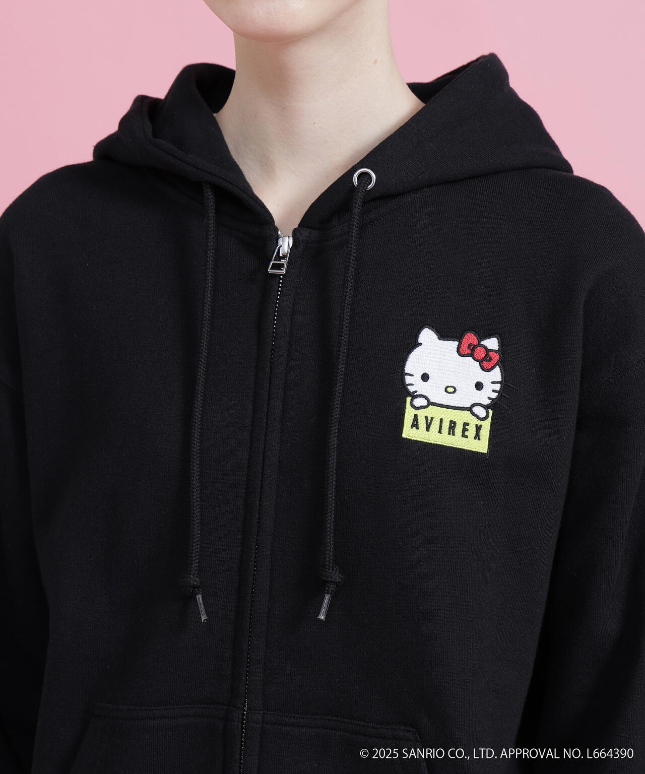 AVIREX × HELLO KITTY コラボパーカー Sサイズ ブラック AVIREX×HELLO KITTY》HOODIE | AVIREX（アヴィレックス） ｜【公式