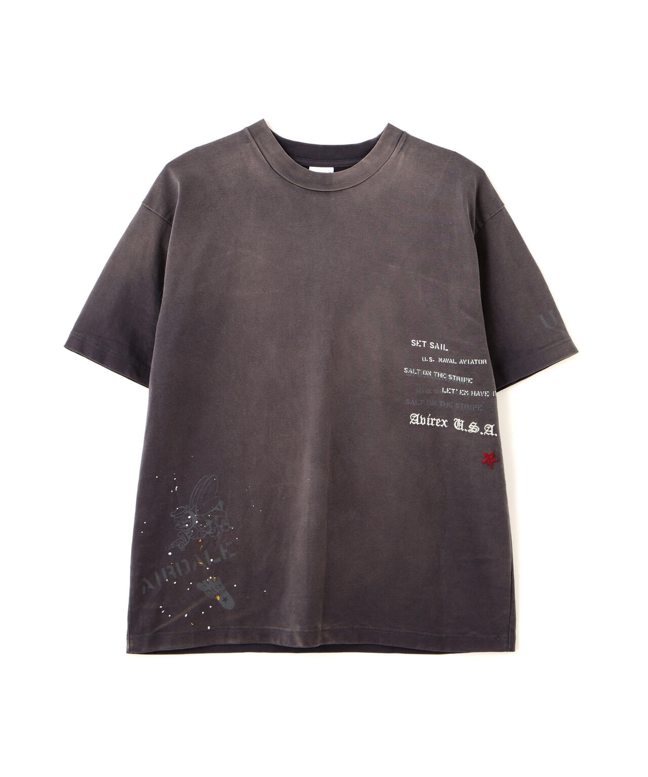 AGED-LOOK S/S NAVY STENCIL T-SHIRT | AVIREX（アヴィレックス
