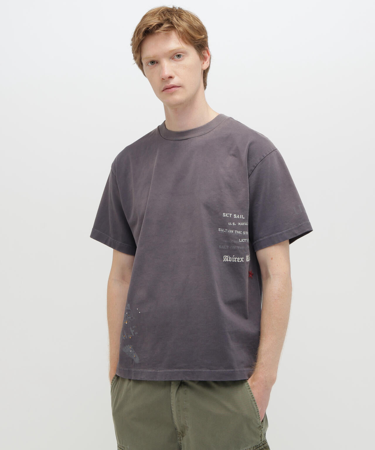AGED-LOOK S/S NAVY STENCIL T-SHIRT | AVIREX（アヴィレックス