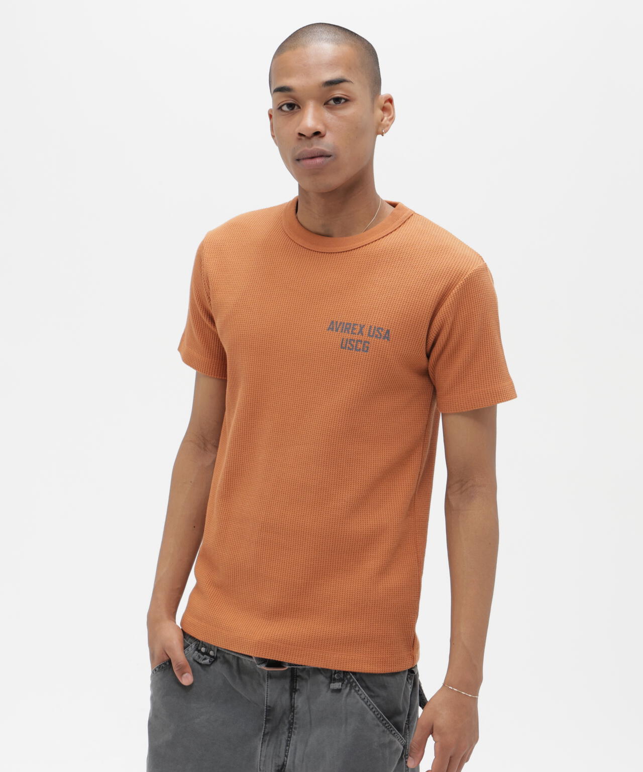 サリゲナク 泥棒 Ten Mile Wear Crew Neck 撥水ワッフル MINI WAFFLE T-SHIRT ”U.S.COAST GUARD” | AVIREX（アヴィレックス