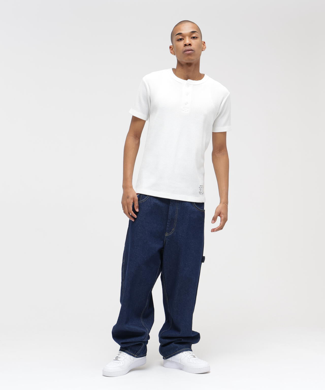 MINI WAFFLE HENLEY NECK T-SHIRT ”STENCIL” | AVIREX（アヴィレックス