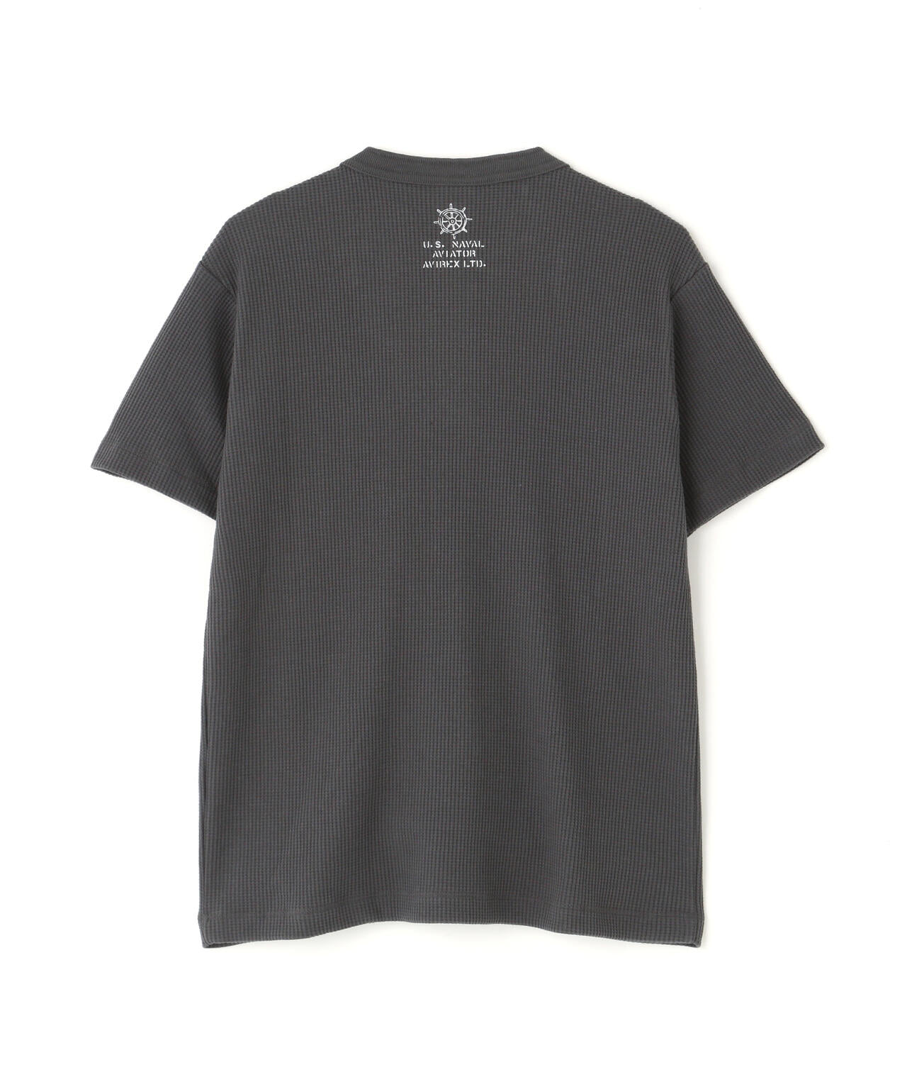 MINI WAFFLE HENRY NECK T-SHIRT ”STENCIL”