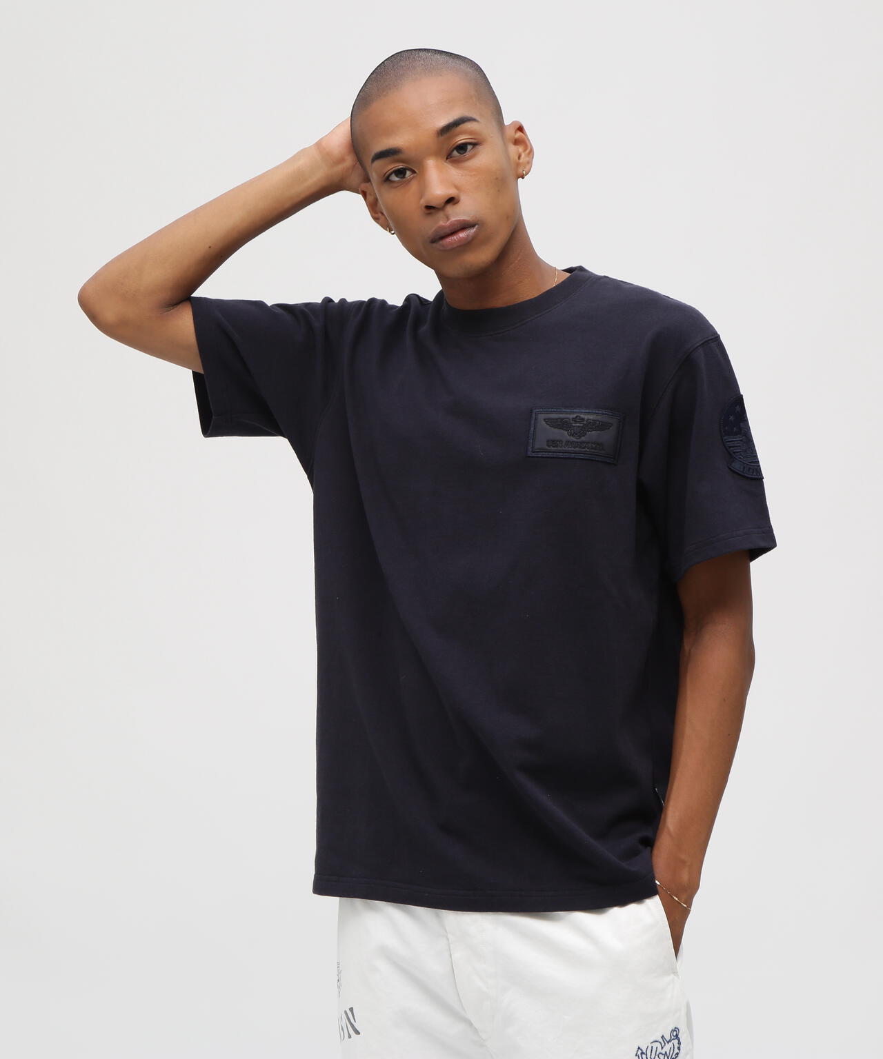 直営店限定》S/S TOPGUN LEATHER PATCHED T-SHIRT | AVIREX