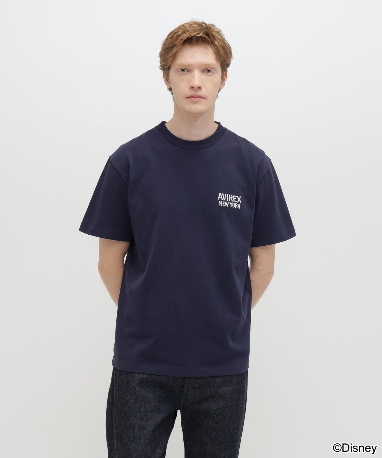 【新品・定価11000円】AVIREX ミッキーネイビーTシャツ Disney Collection》EMBROIDERY T-SHIRT | AVIREX（アヴィレックス