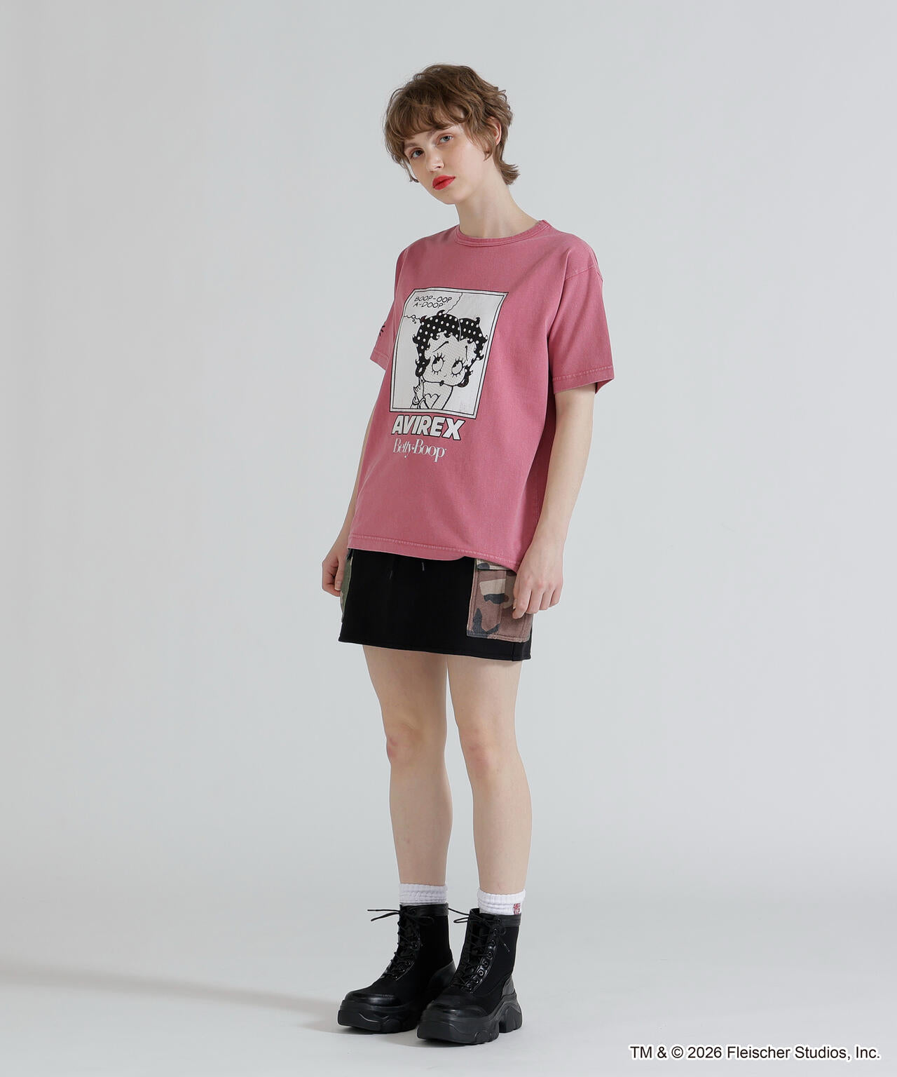 AVIREX × Betty Boop》FADE WASH S/S T-SHIRT | AVIREX