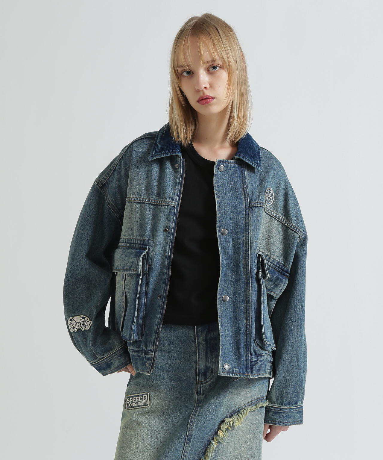 L－L／S OVERSIZED WAPPEN DENIM J | AVIREX