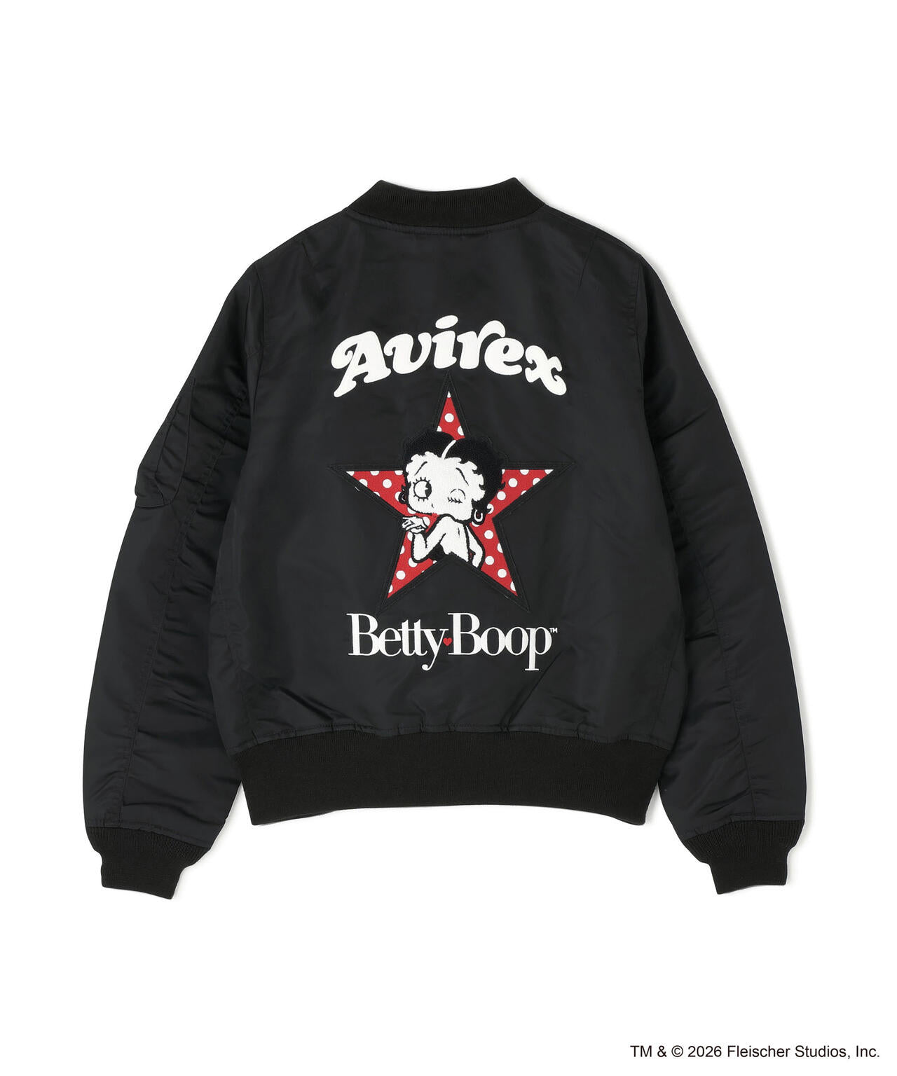 Betty Boop MA-1ジャケットブラック ベティーちゃん フラグスタッフ AVIREX × Betty Boop》LIGHT MA-1 | AVIREX（アヴィレックス