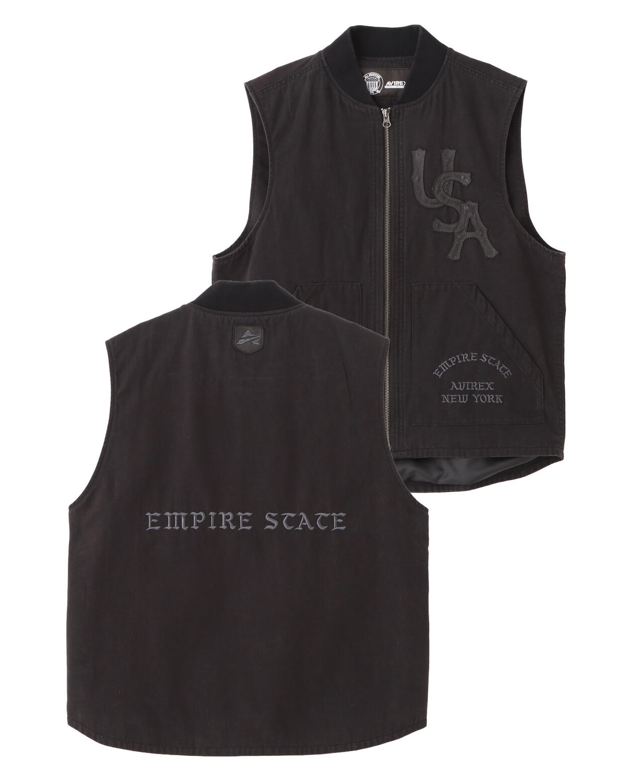 LEATHER PATCH DUCK VEST