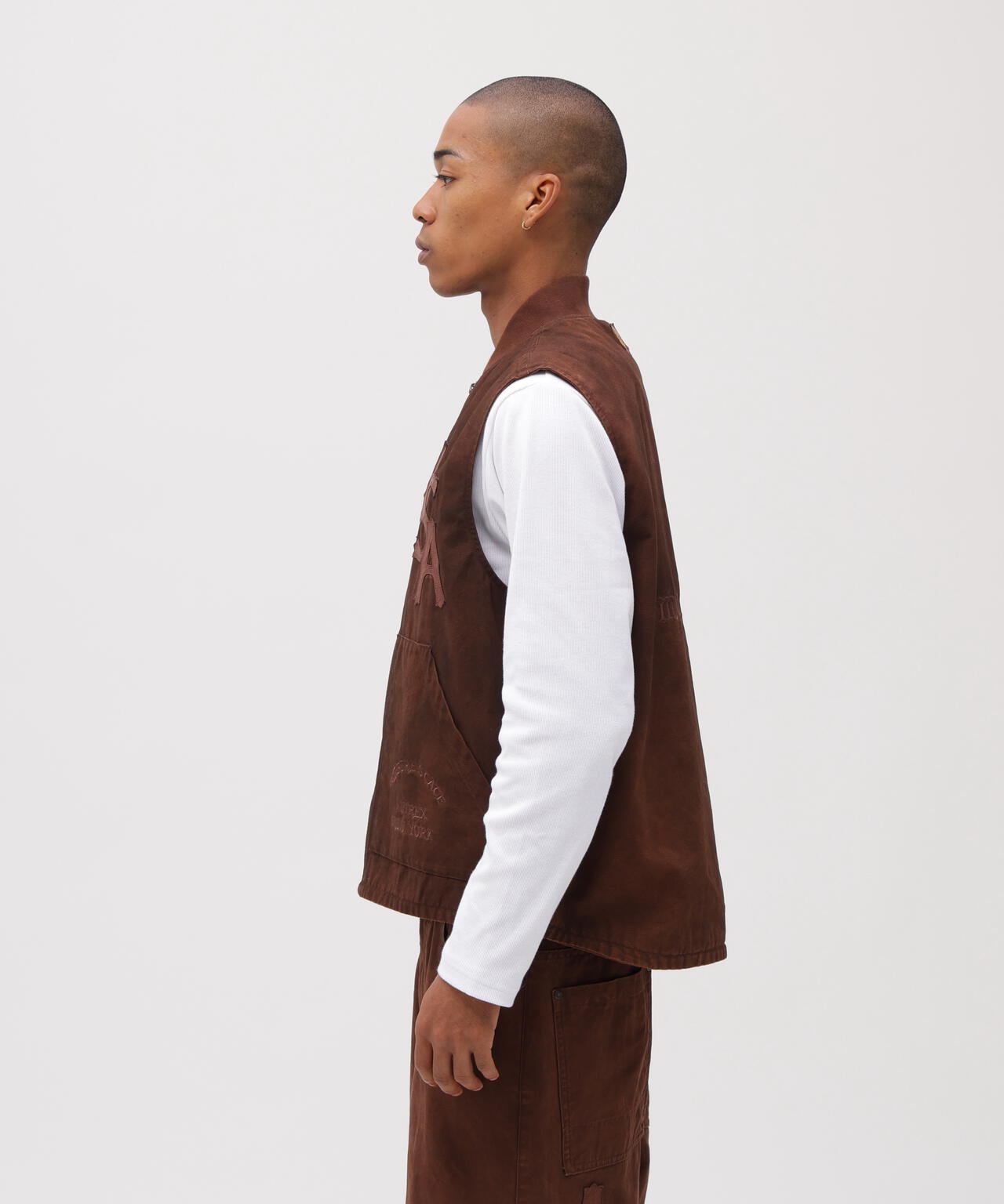 LEATHER PATCH DUCK VEST