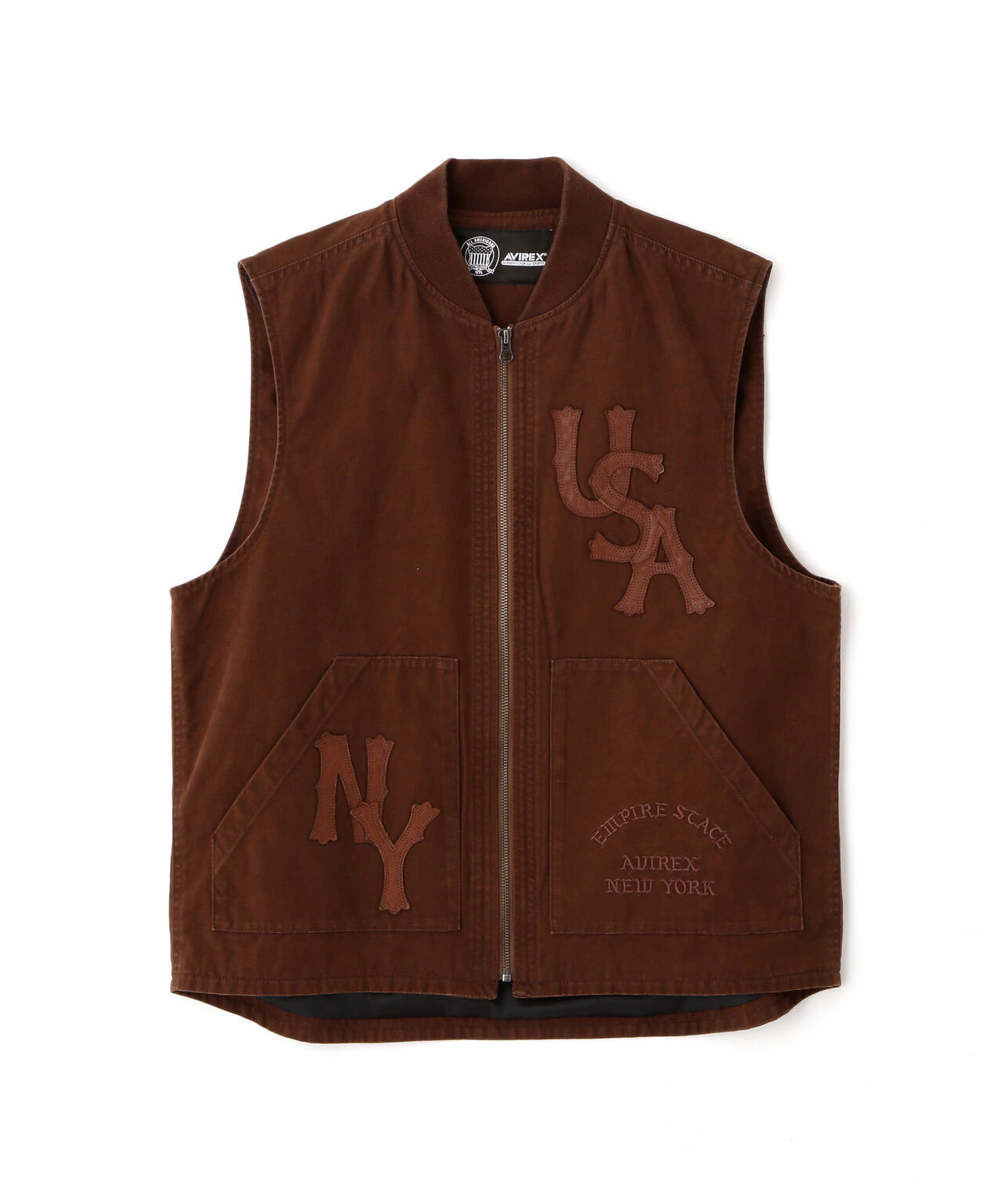 LEATHER PATCH DUCK VEST | AVIREX（アヴィレックス） ｜【公式】通販